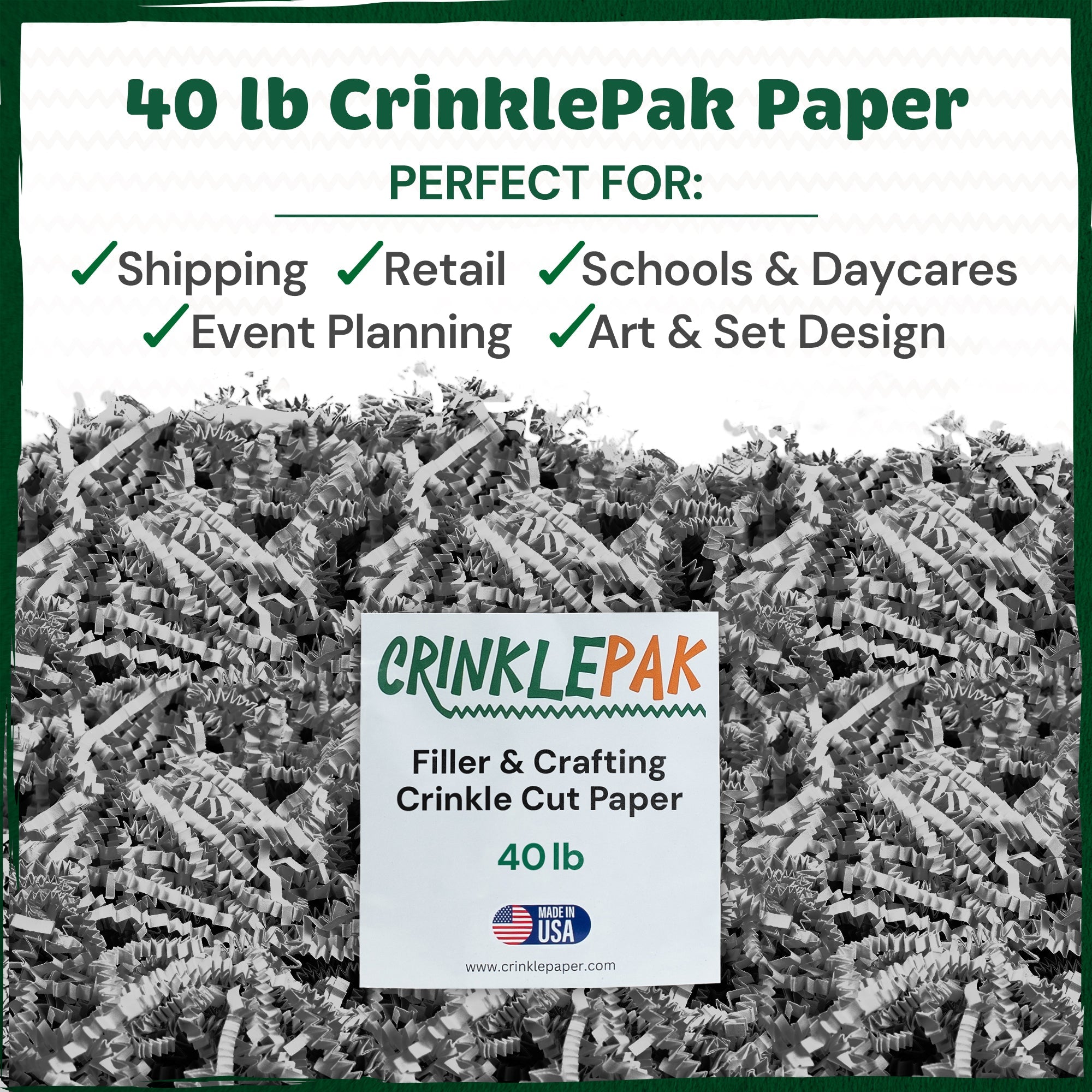 Crinkle Paper 40lb Gray by CrinklePak - product image 2 for Resin Society