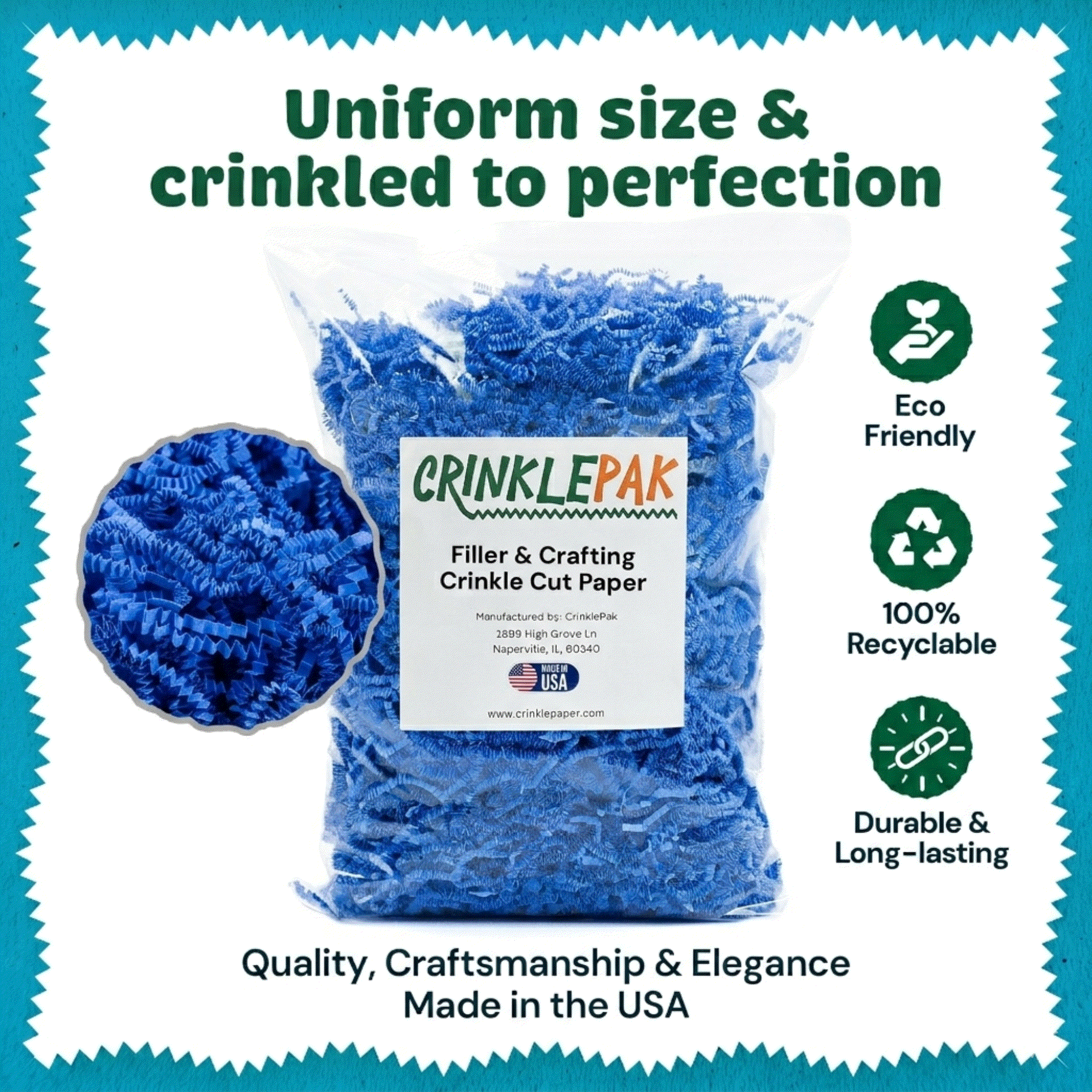 40 LB Light Blue Crinkle Paper by CrinklePak - product image 7 for Resin Society