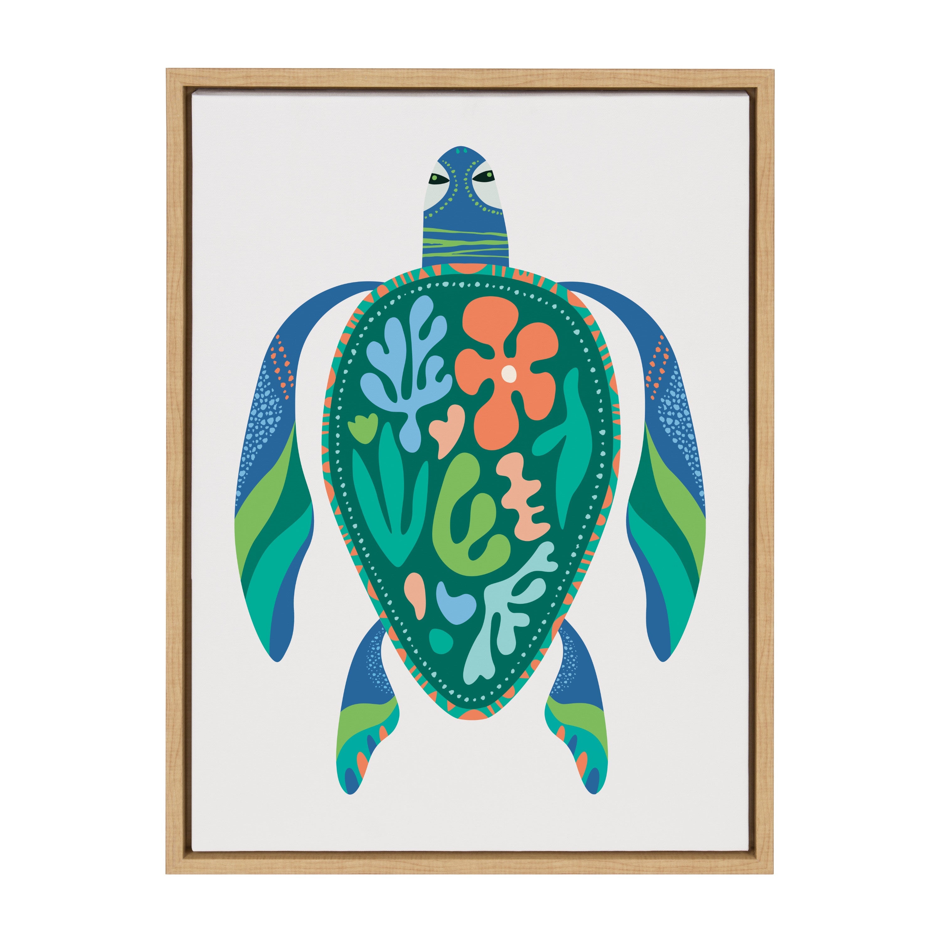 Sylvie MCM Sea Turtle Framed Canvas by Rachel Lee of My Dream Wall