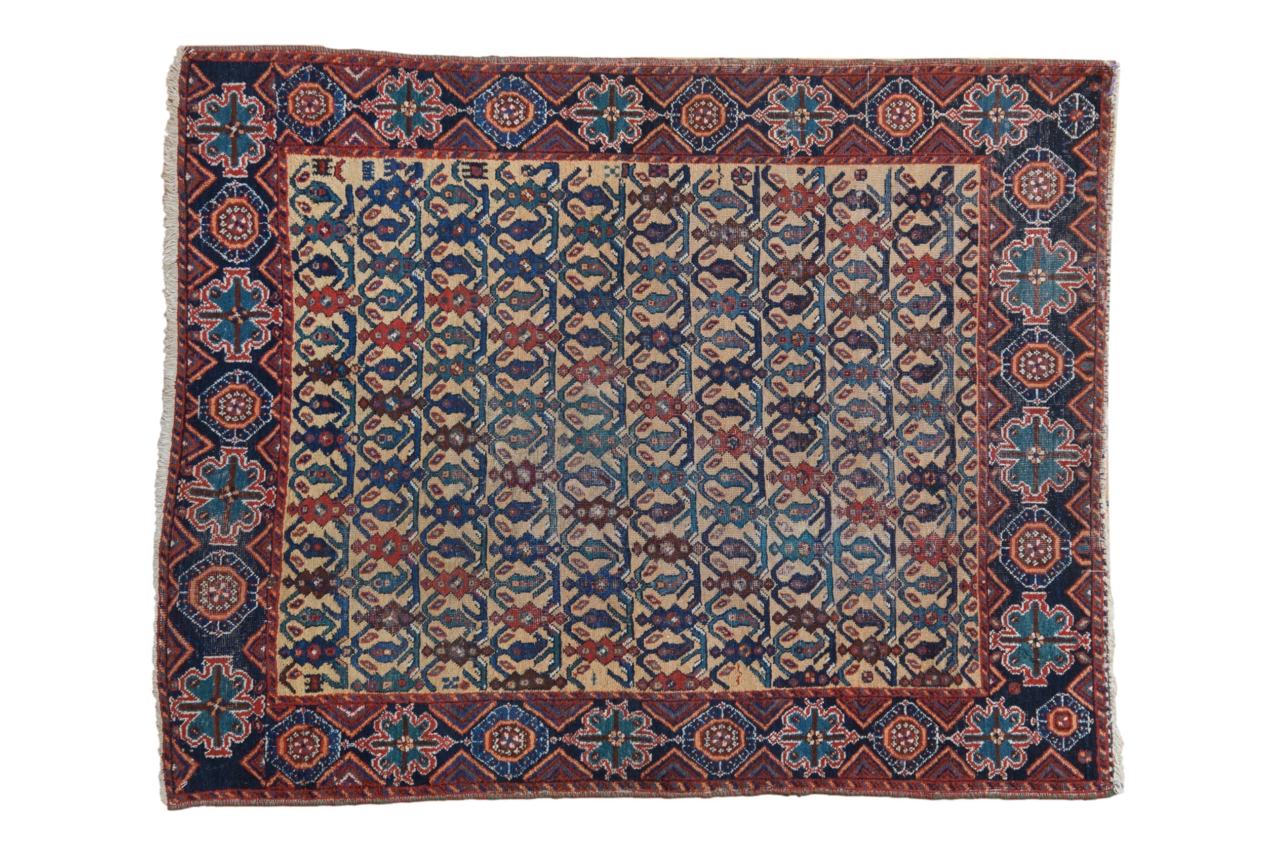 3.5x4.5 Antique Afshar Square Rug by Old New House® - main product image for Resin Society