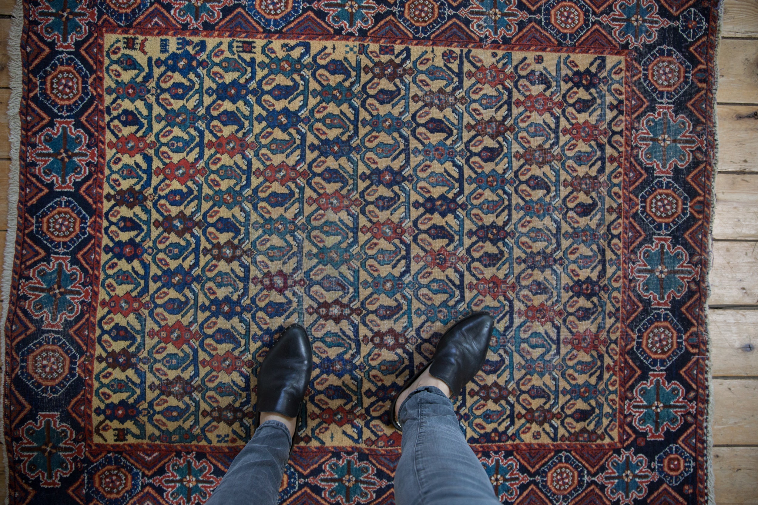 3.5x4.5 Antique Afshar Square Rug by Old New House® - product image 2 for Resin Society