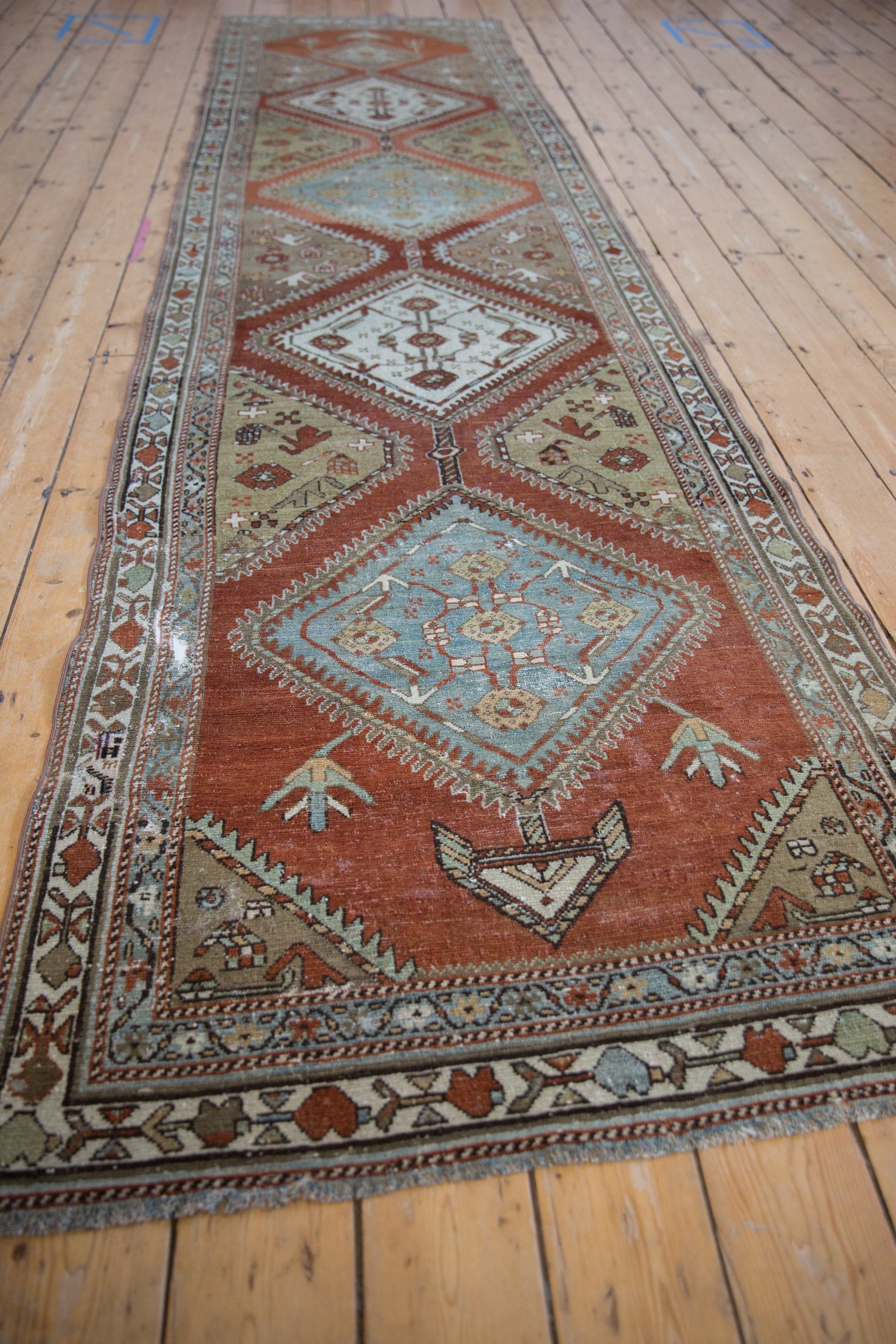 3.5x13 Vintage Distressed Malayer Rug Runner by Old New House® - product image 4 for Resin Society