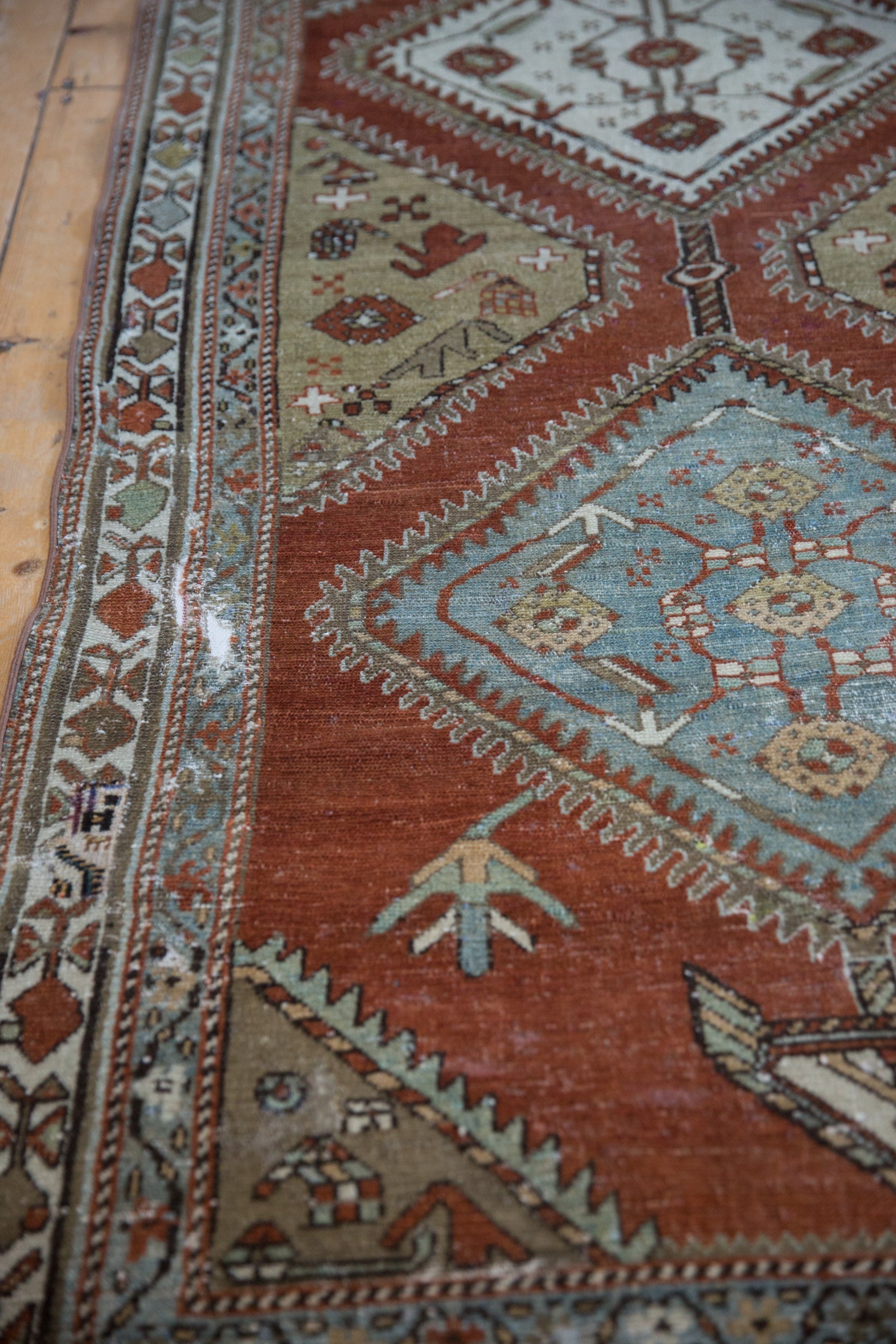 3.5x13 Vintage Distressed Malayer Rug Runner by Old New House® - product image 5 for Resin Society