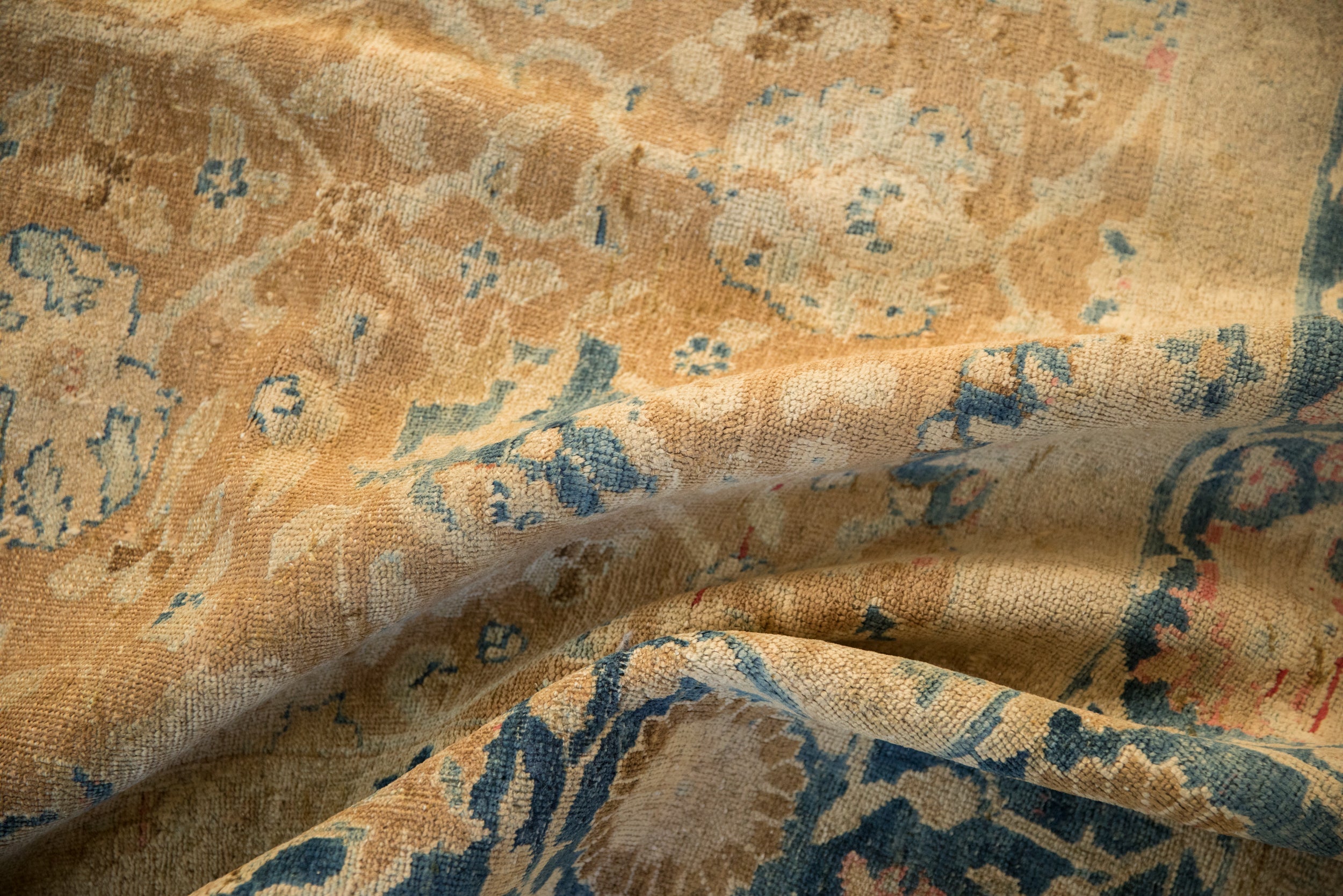 7x11 Antique Distressed Gold Wash Khoy Carpet by Old New House® - product image 11 for Resin Society