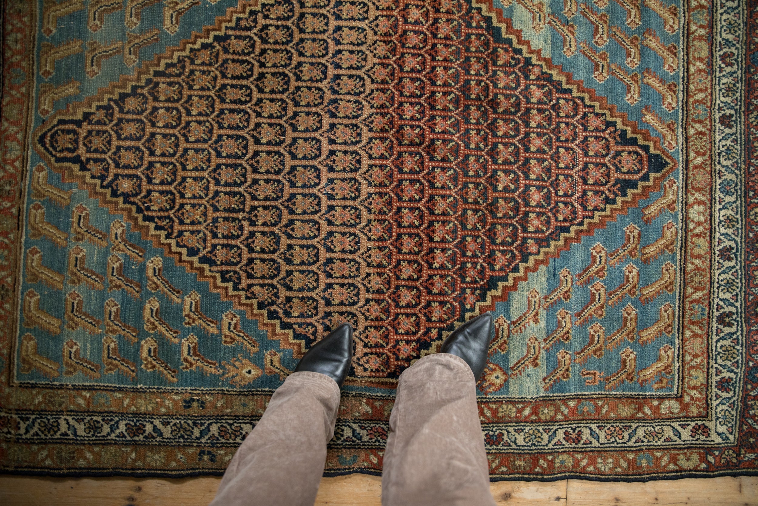 4x5.5 Antique Distressed Hamadan Rug by Old New House® - product image 2 for Resin Society