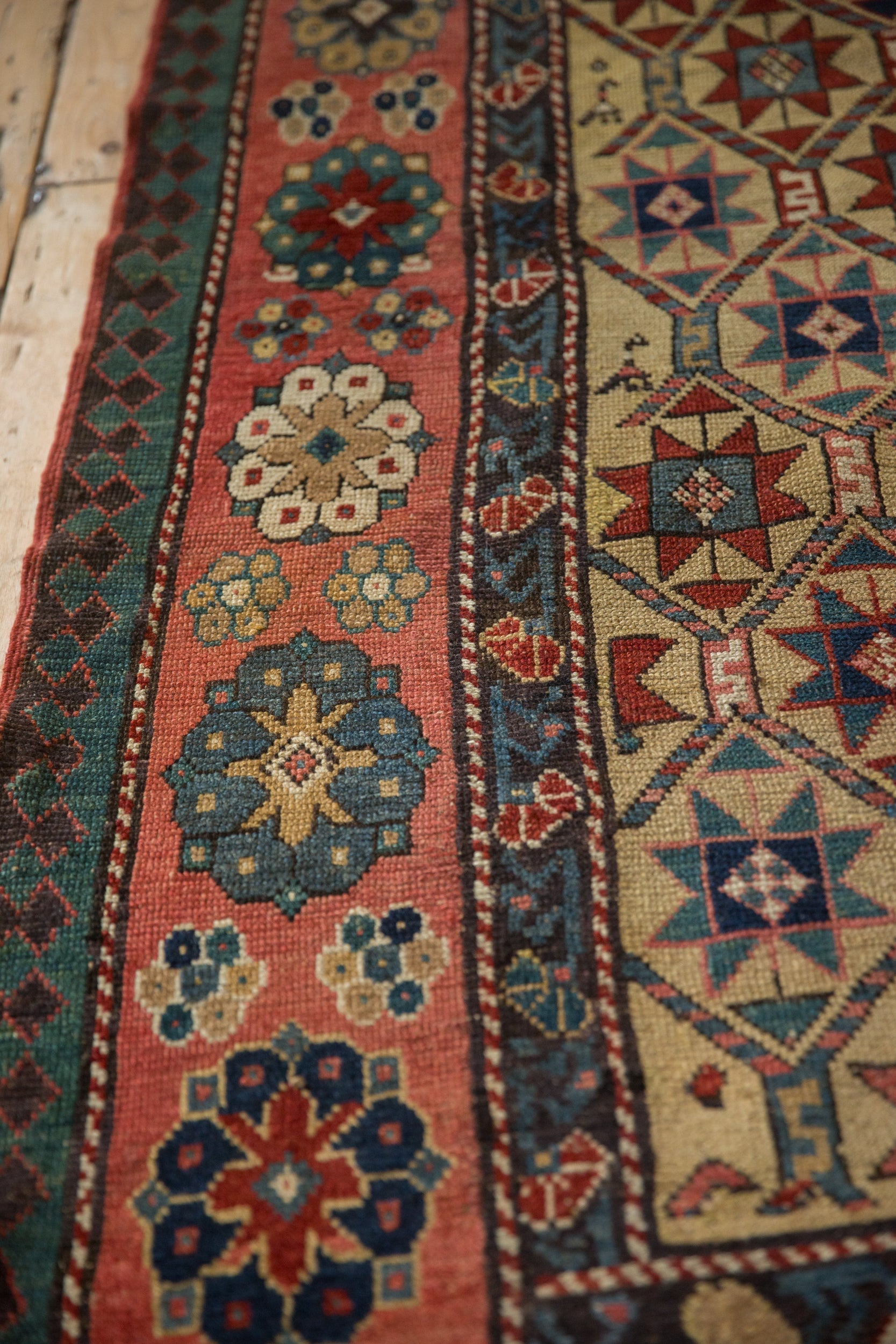 4x11.5 Antique Kazak Rug Runner by Old New House® - product image 8 for Resin Society