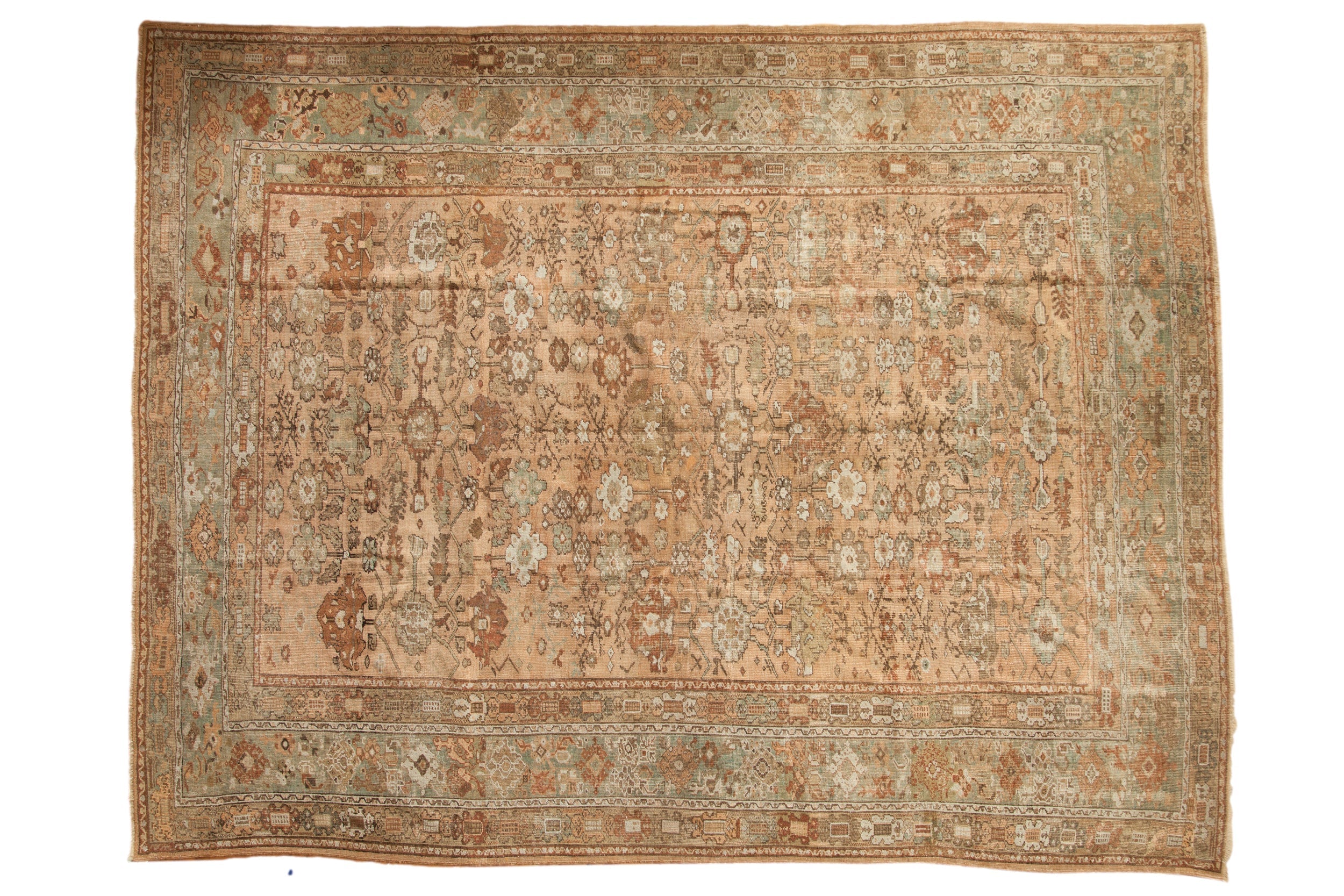 9x11.5 Vintage Distressed Ghiordes Carpet by Old New House® - main product image for Resin Society