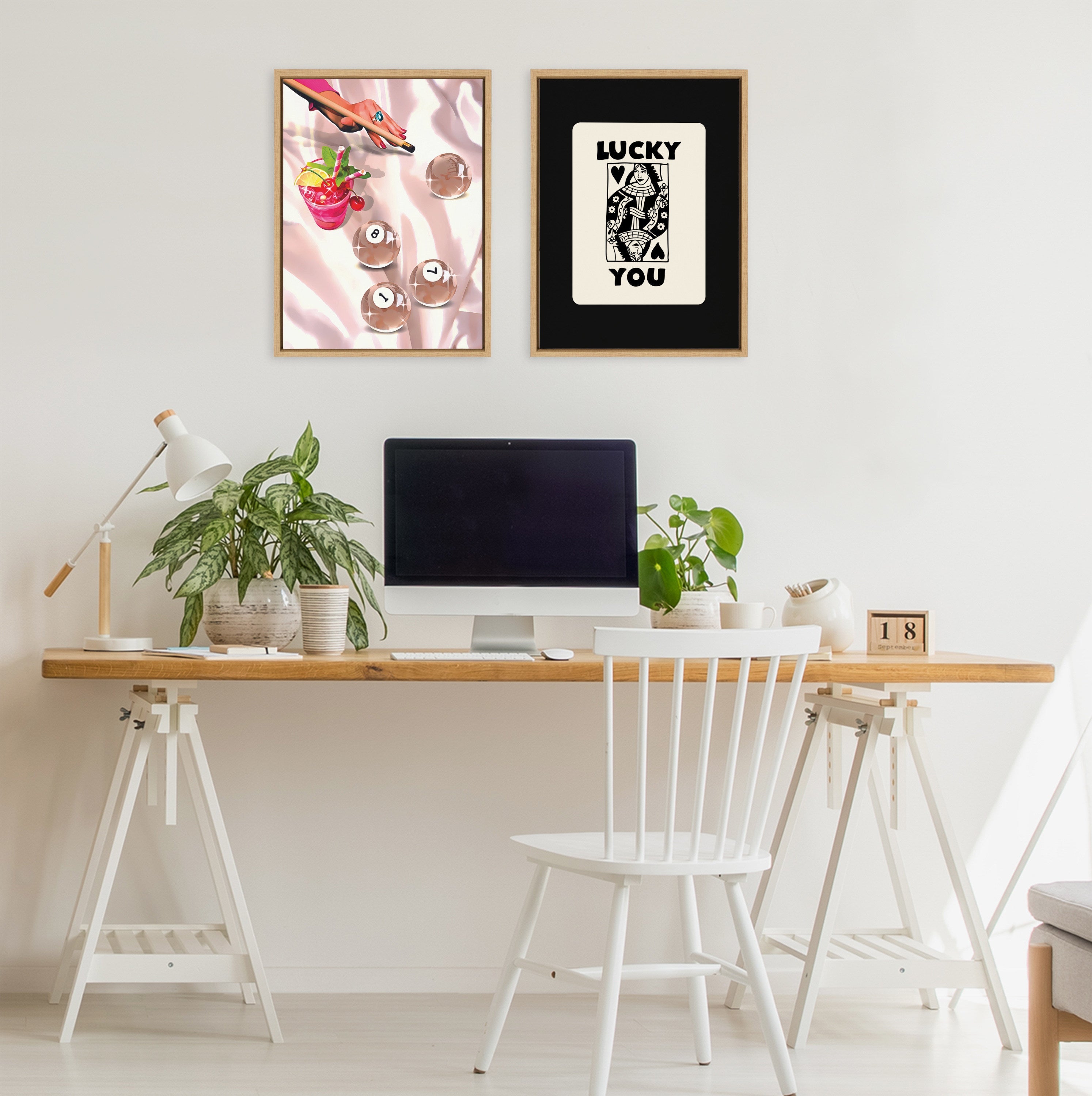 Sylvie Game Night Billiards Framed Canvas by Honey Island Studio