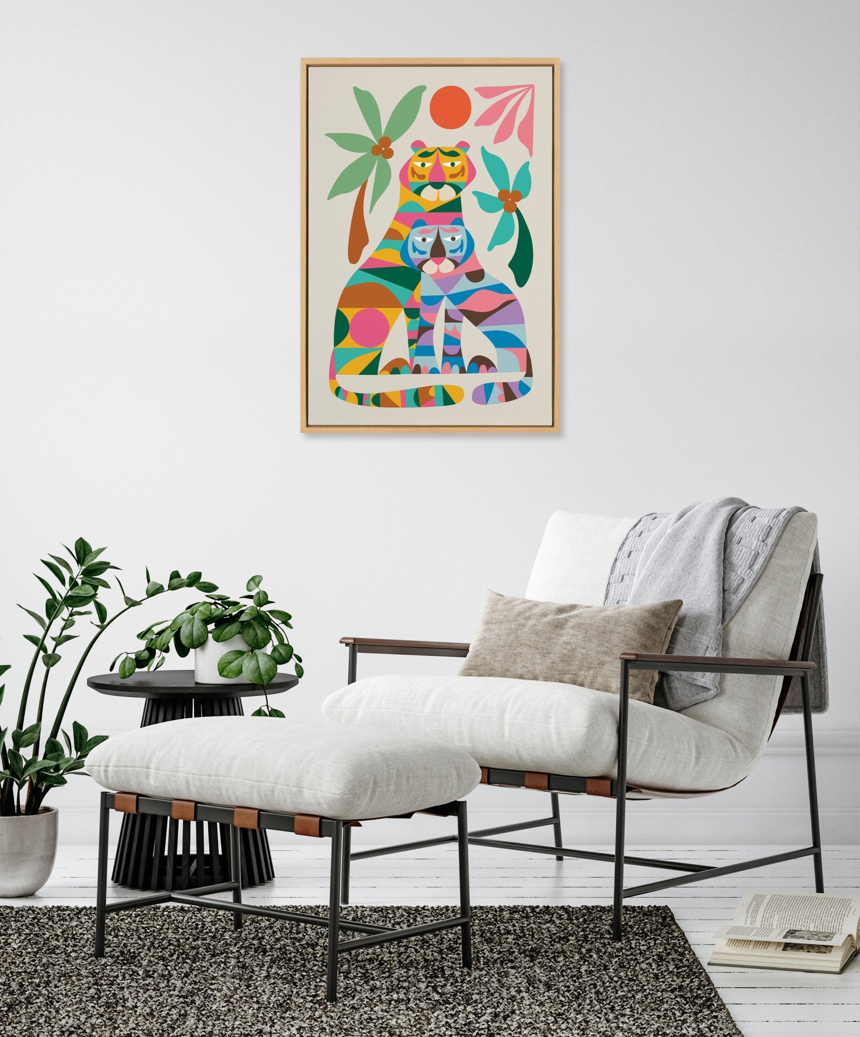 Sylvie MCM Tiger Love Framed Canvas by Rachel Lee