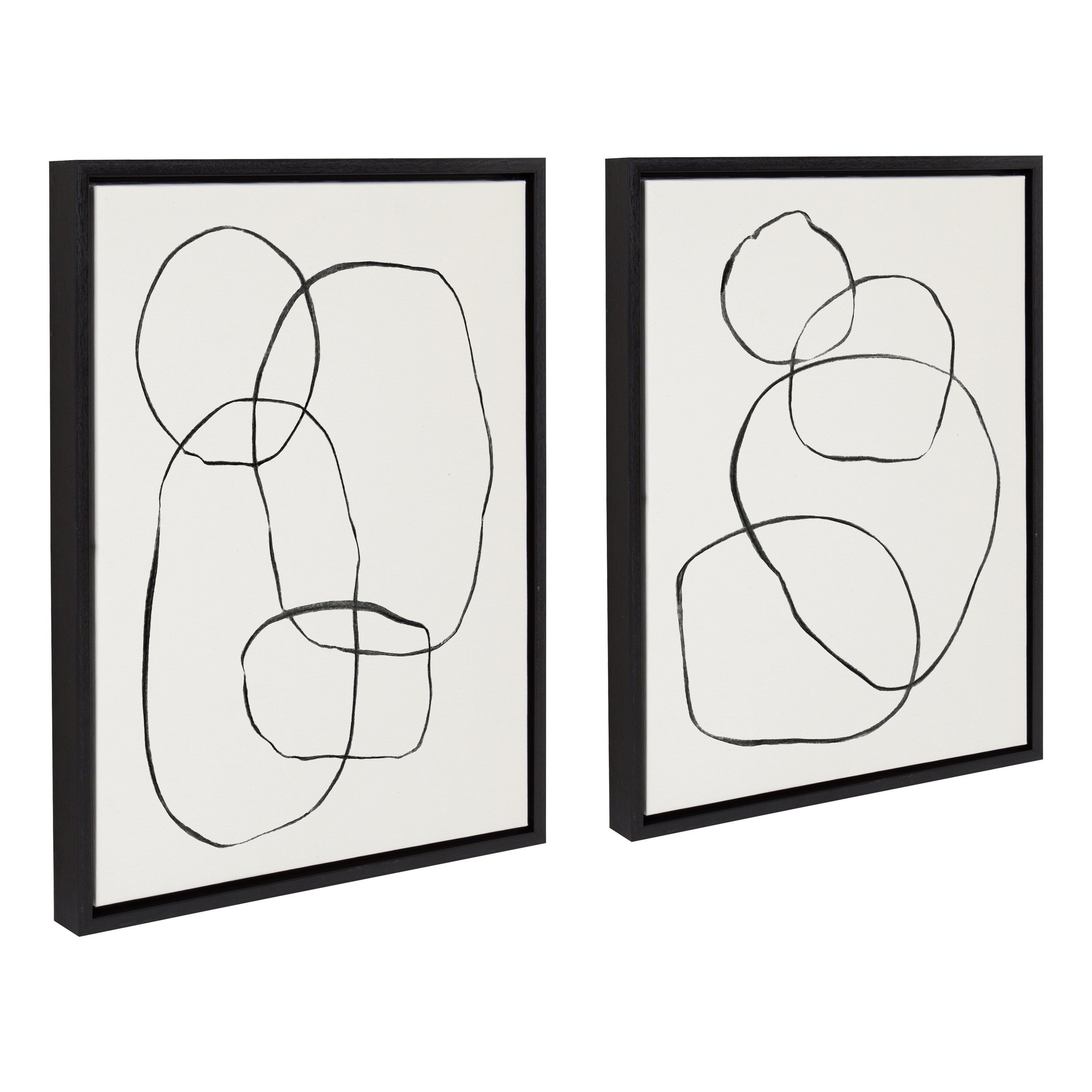Sylvie Going in Circles Framed Textured Canvas Set