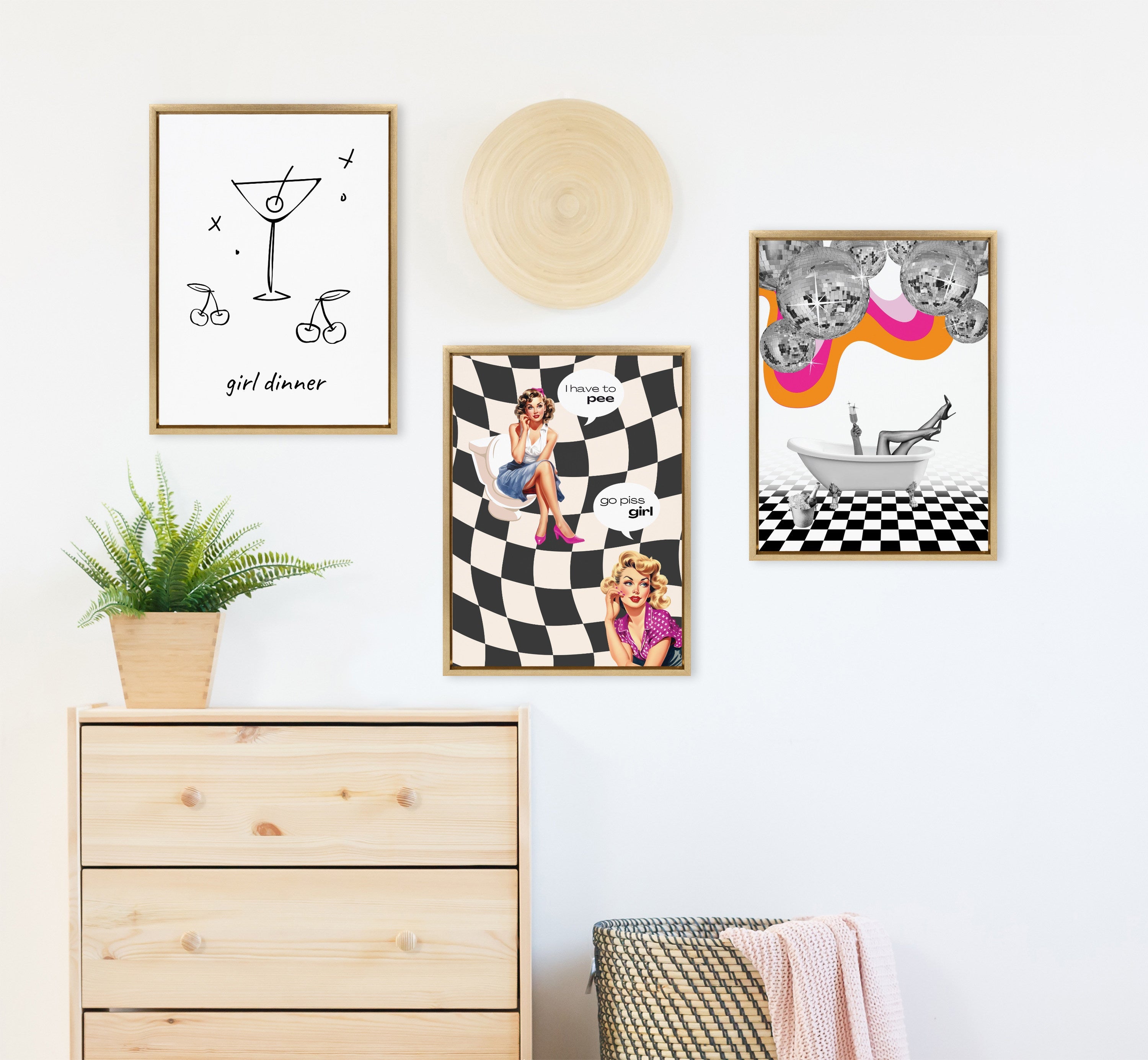 Sylvie Girl Dinner Framed Canvas by Honey Island Studio