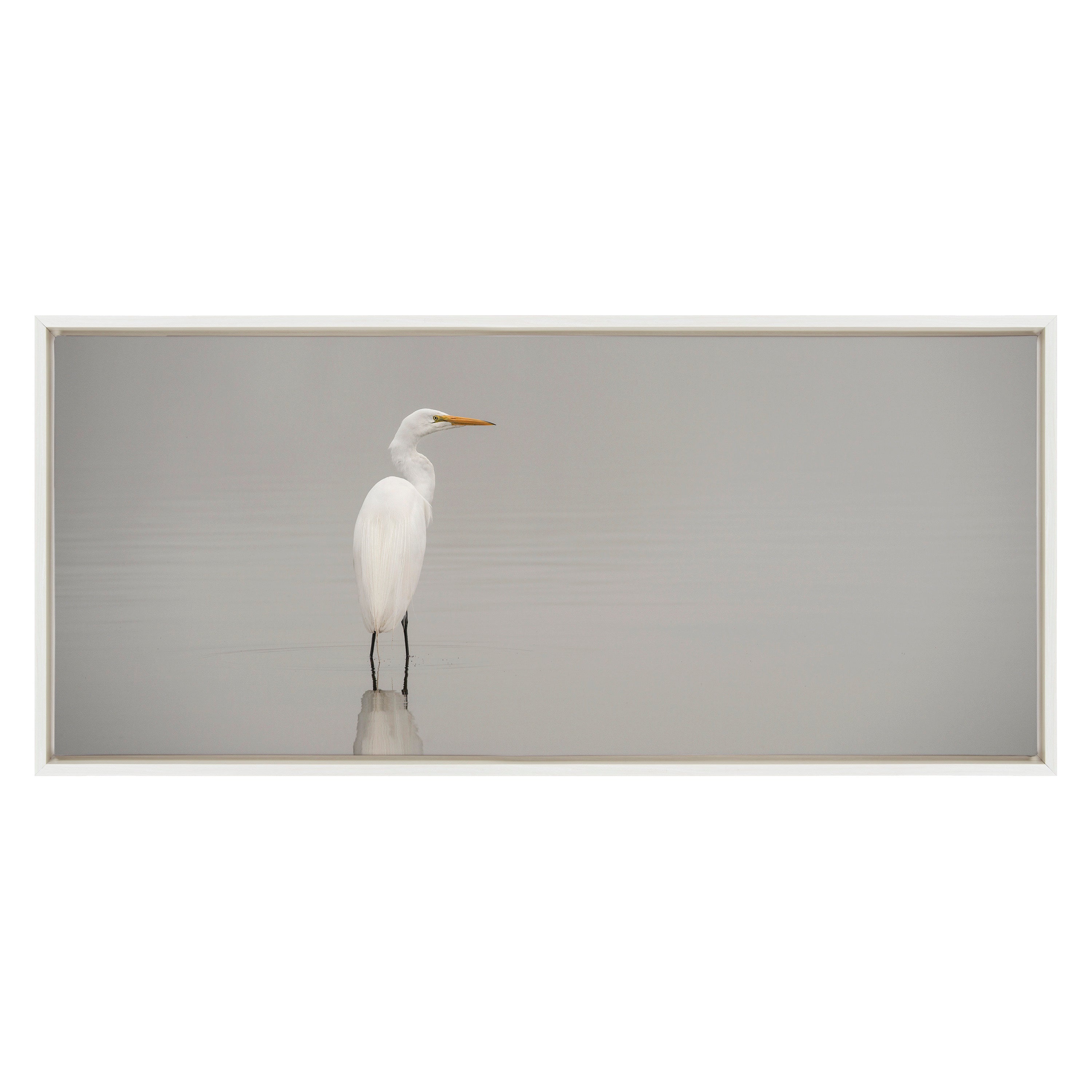 Sylvie Great White Egret Framed Canvas by kateandlaurel - product image 14 for Resin Society