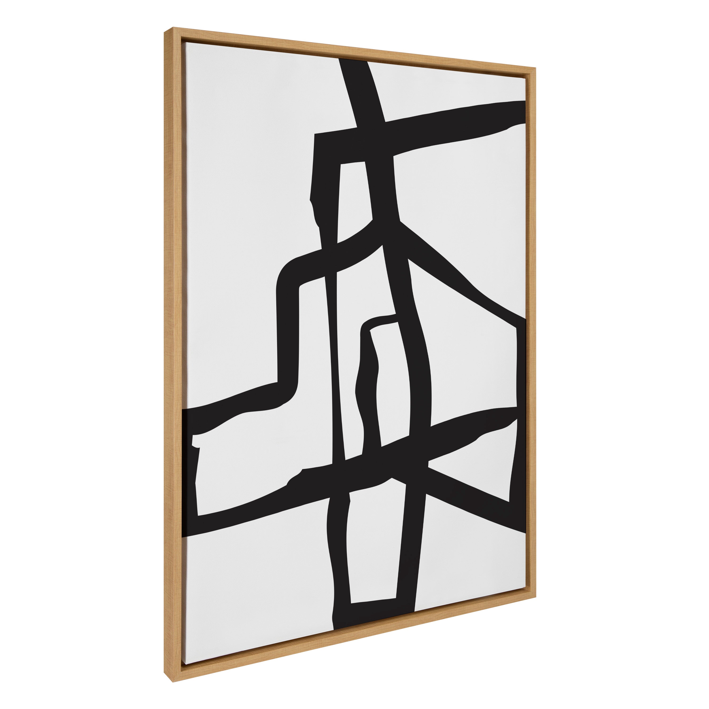 Sylvie Bold Sophisticated Abstract Black Stroke Framed Canvas by kateandlaurel - product image 13 for Resin Society