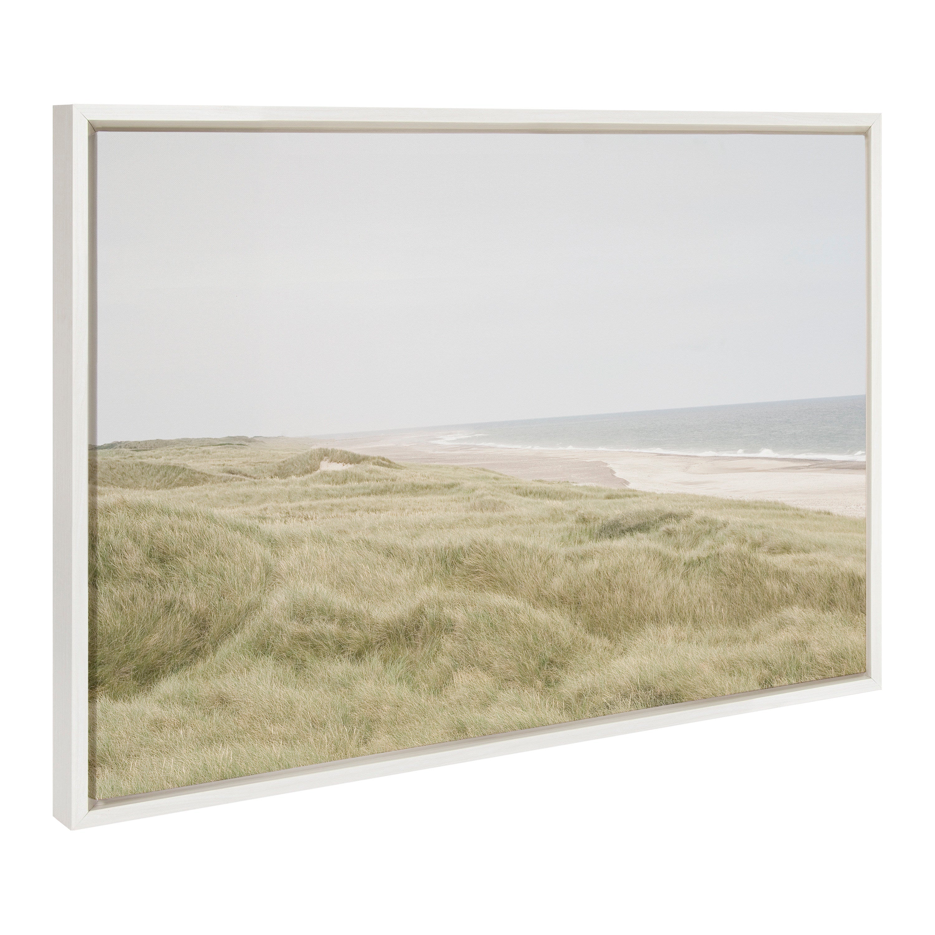 Sylvie Peaceful and Serene Coastal Landscape Framed Canvas by The Creative Bunch Studio
