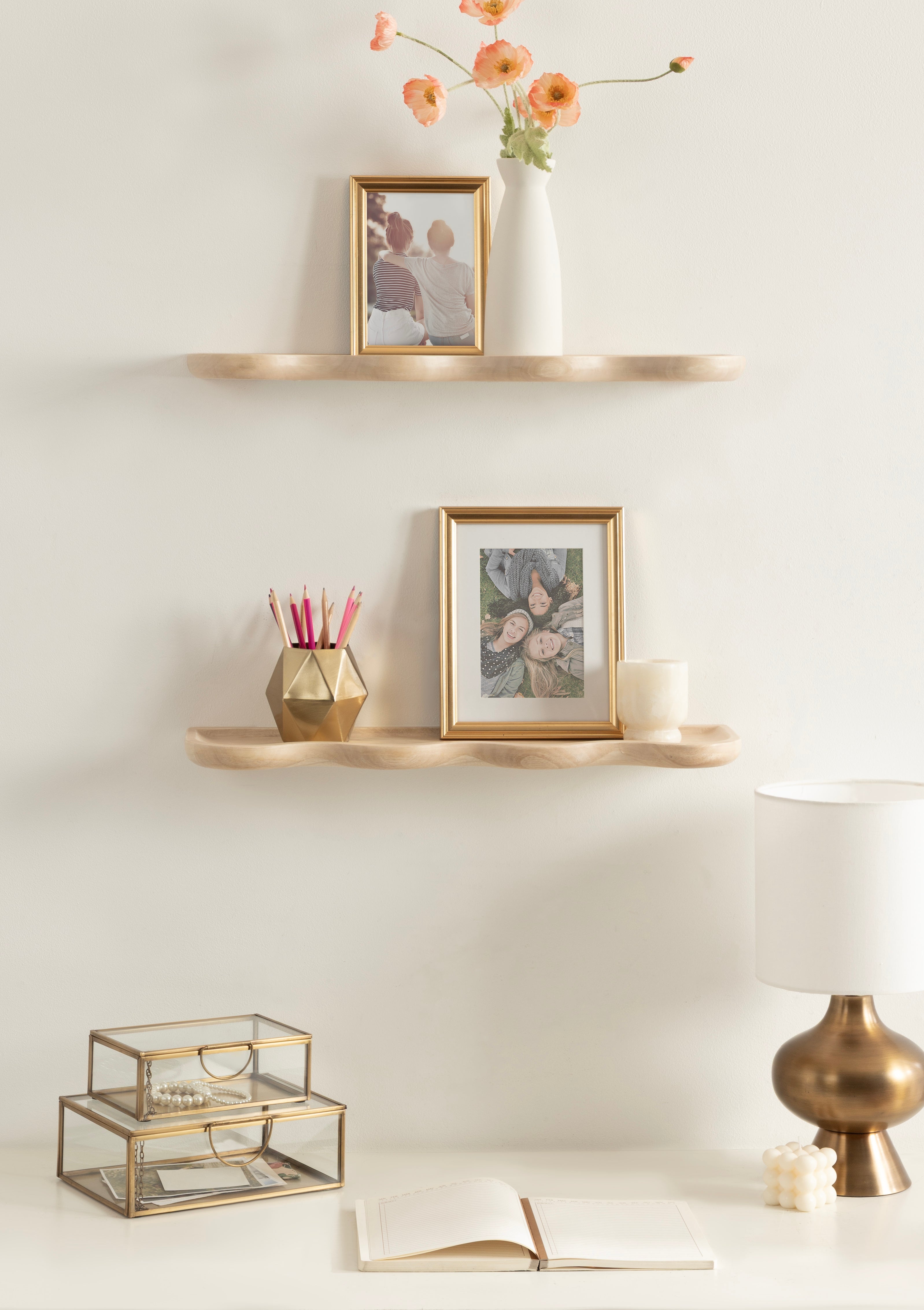Alezar Wood Shelf Set
