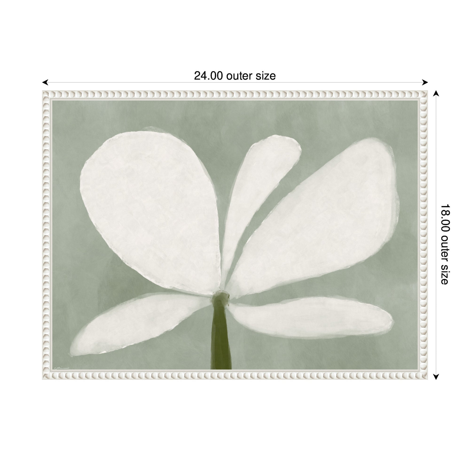 White Floral No.
2 by Gabrielly Guedes Framed Canvas Wall Art Print