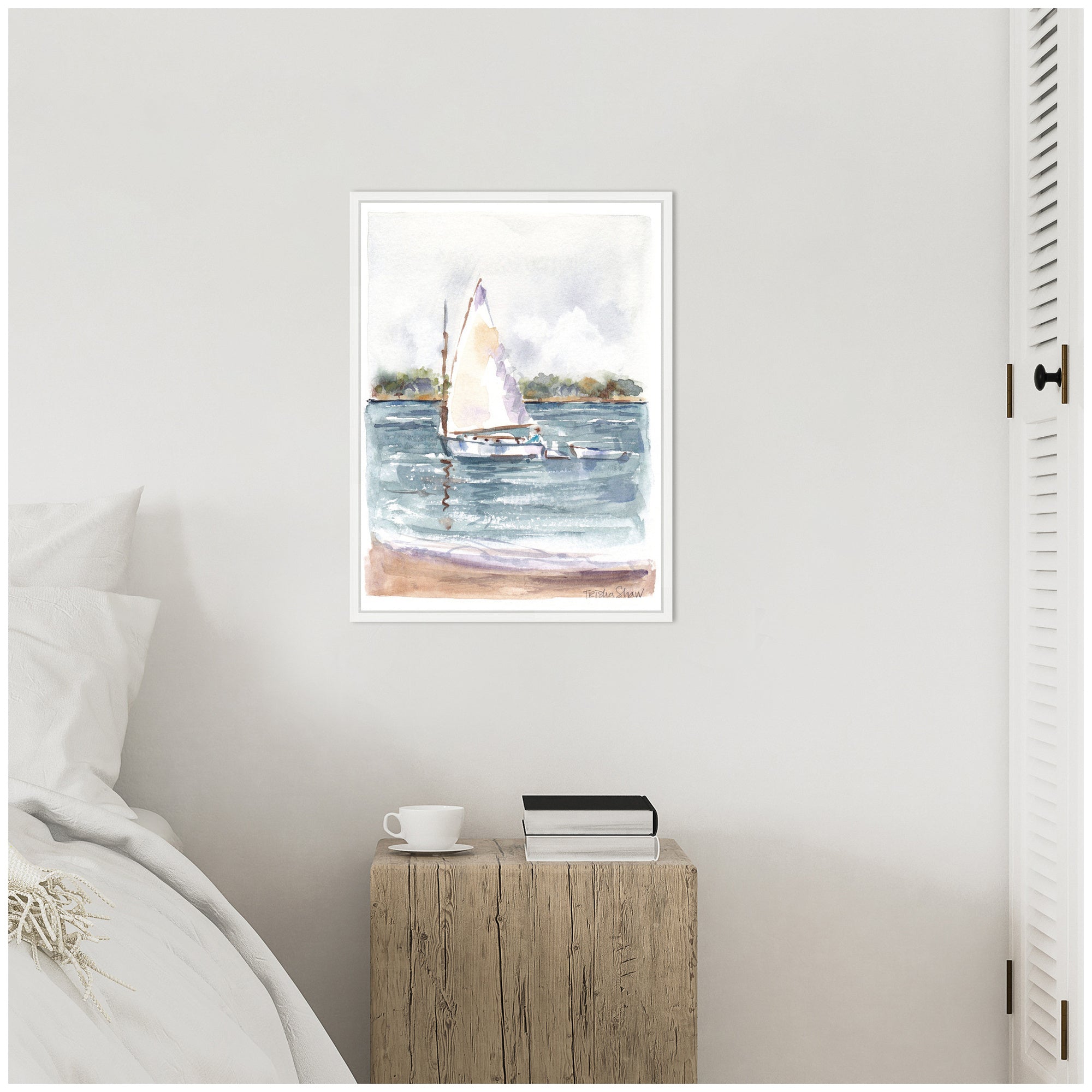 Sylvie 2 Maryanne Welch Chatham Fog Sailboat Framed Canvas by Patricia Shaw