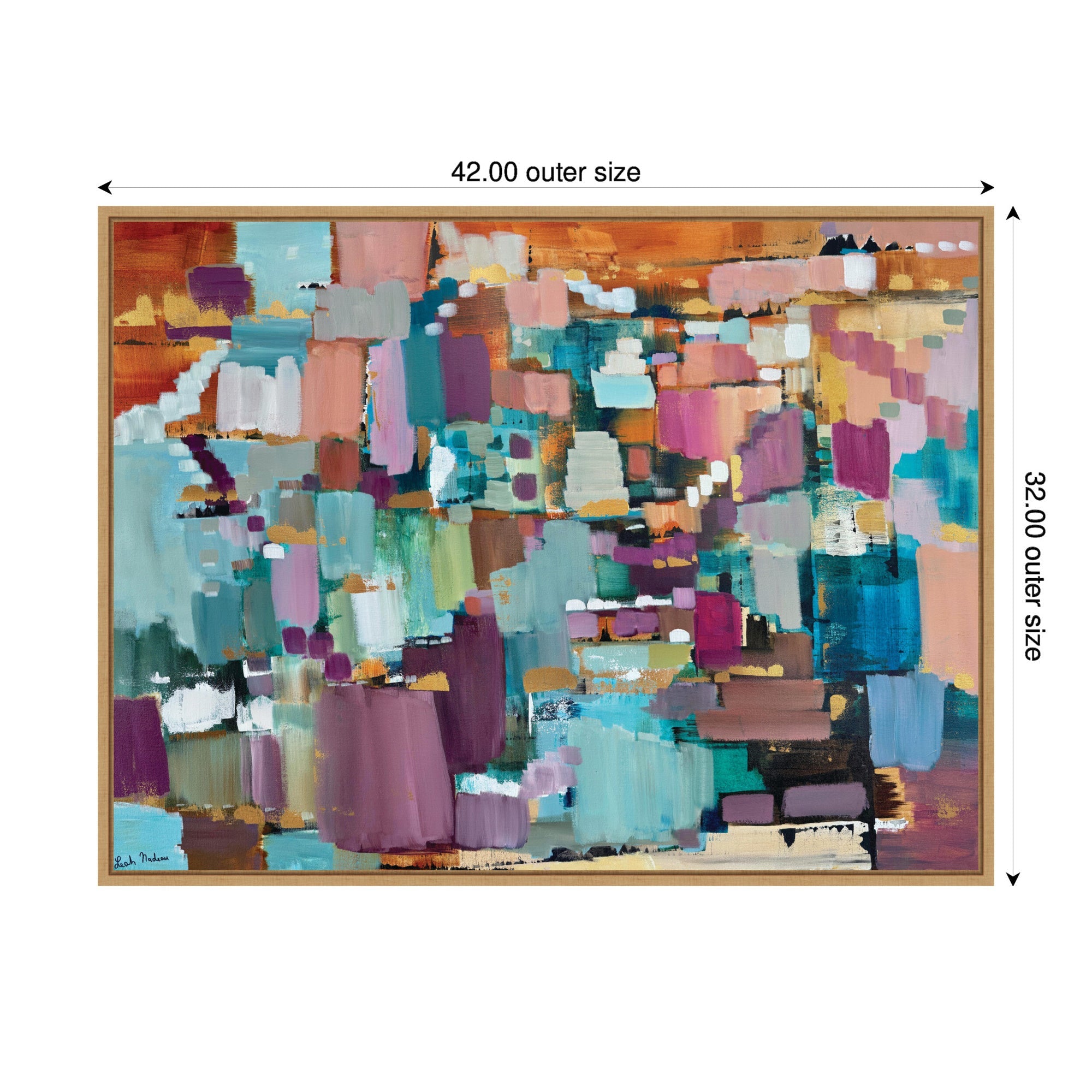 Sylvie Gemstones in Jewel Tones Framed Canvas by Leah Nadeau