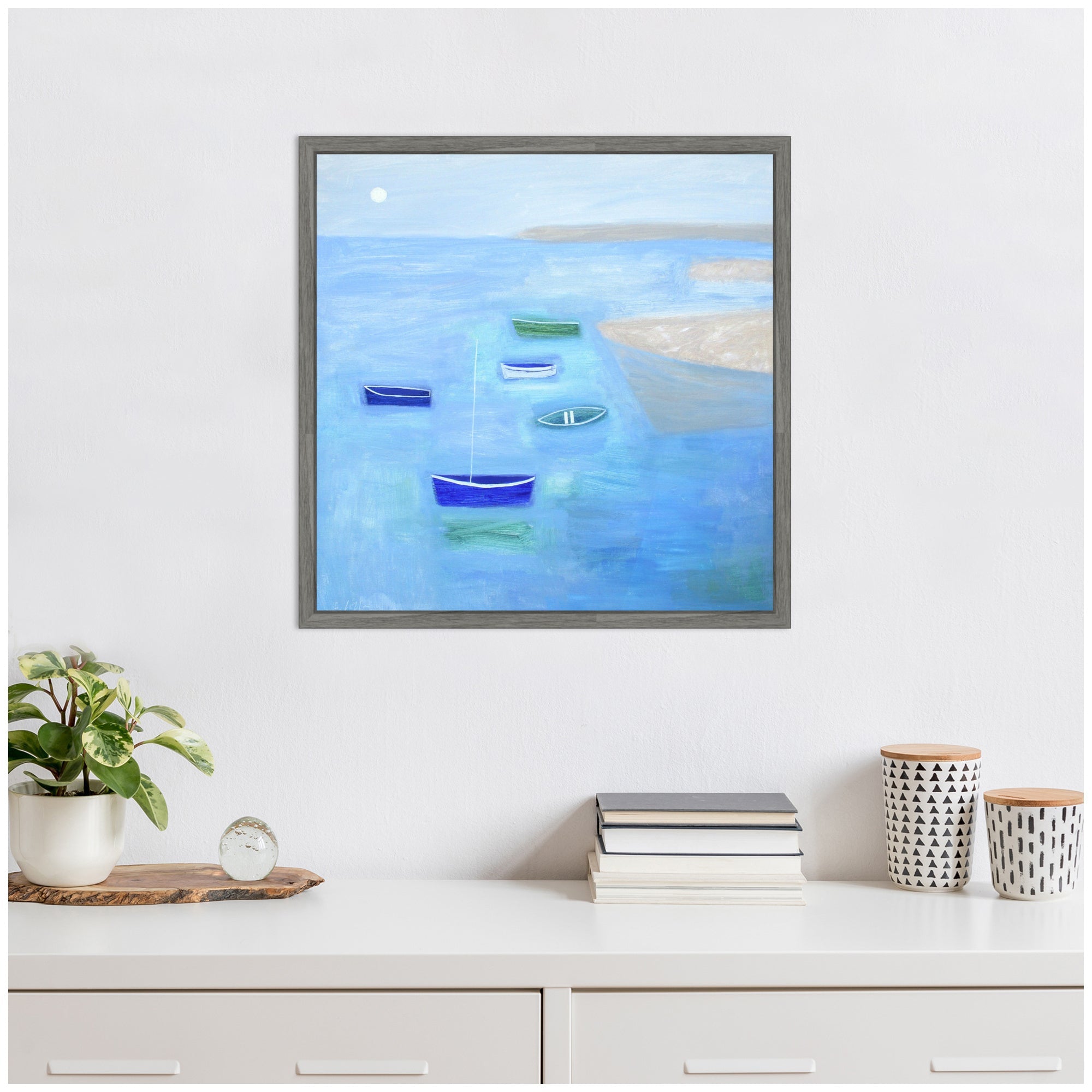 Sylvie Calm Waters Framed Canvas by Giuliana Lazzerini