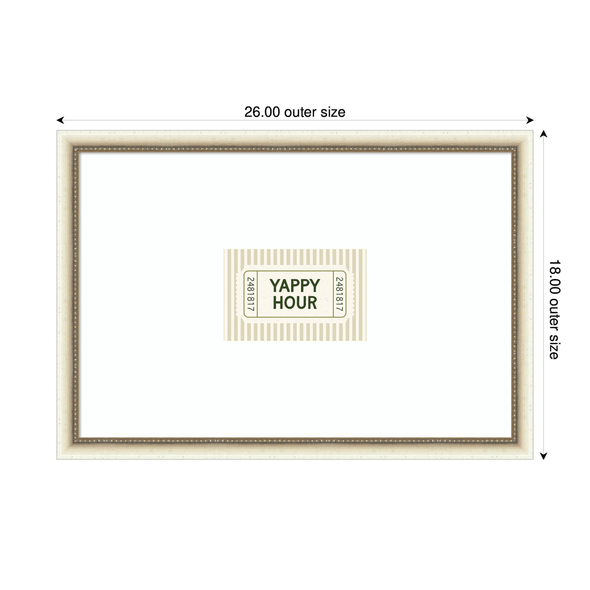 Yappy Hour Ticket Sage Green Wall by Lucky Guava Framed Wall Art Print