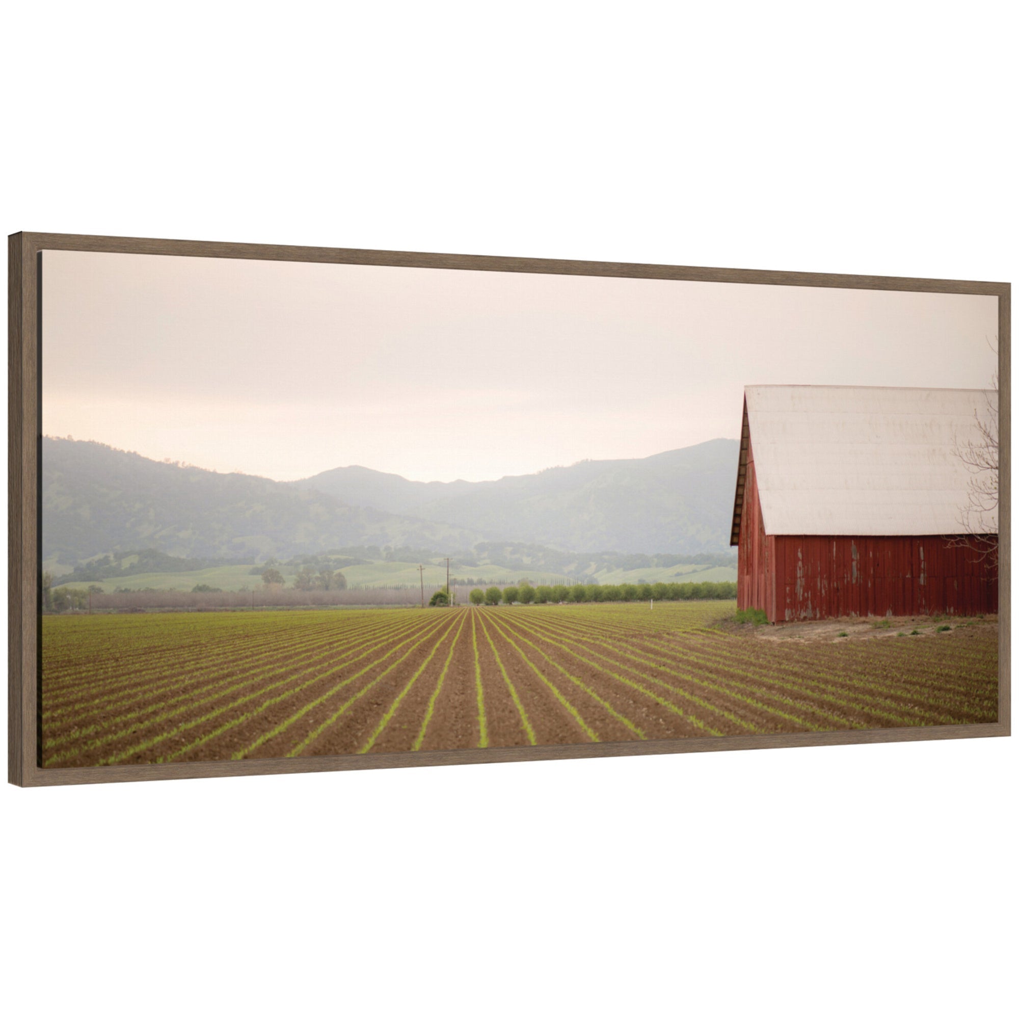 Sylvie Farm Life framed canvas art showing Americana farm life scene