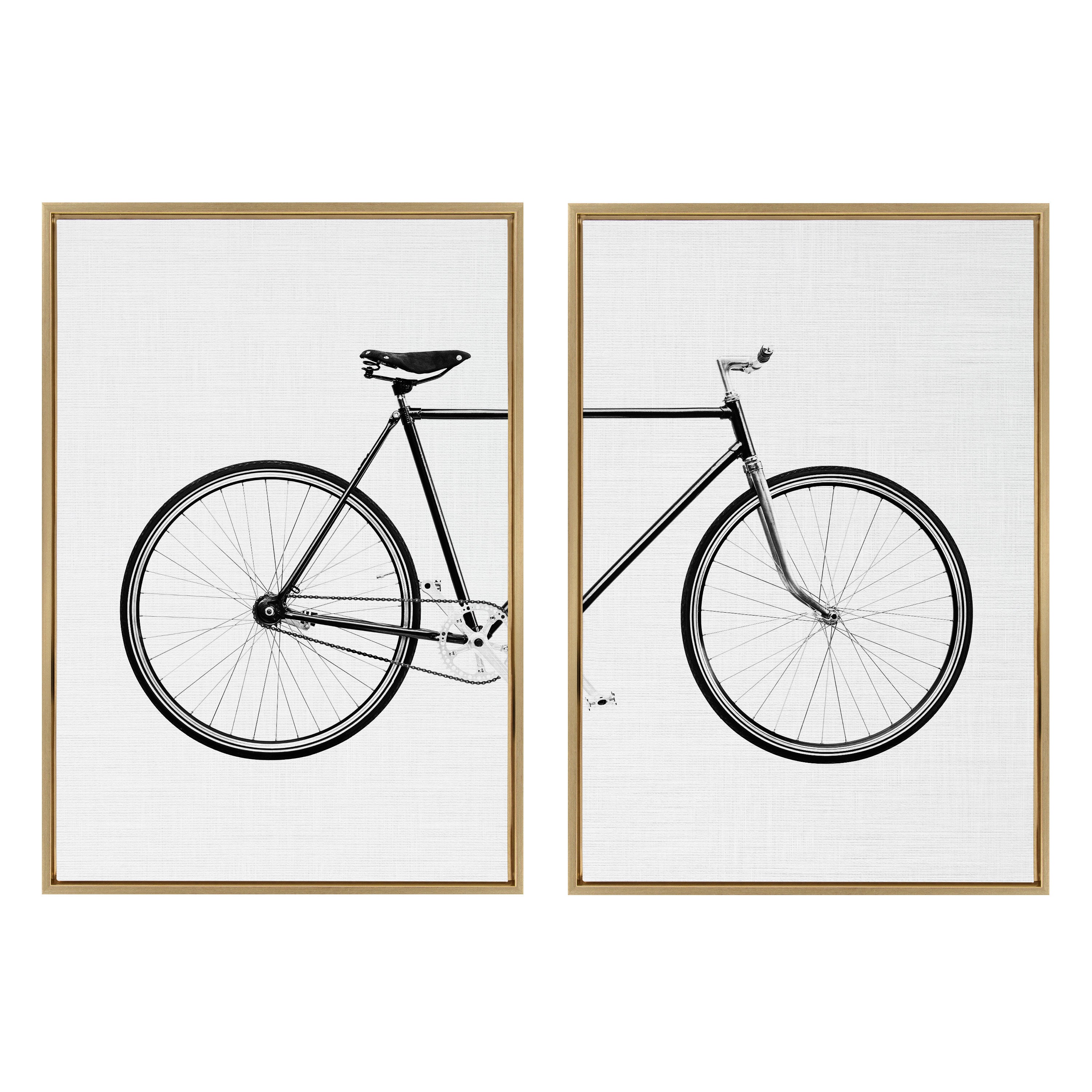 Sylvie Bicycle Framed Canvas by Simon Te of Tai Prints by kateandlaurel - product image 9 for Resin Society