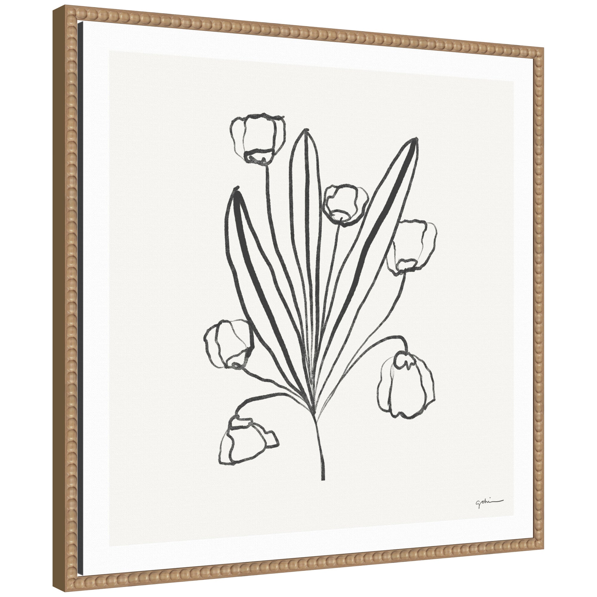 Floral Bouquet by Gabrielly Guedes Framed Canvas Wall Art Print