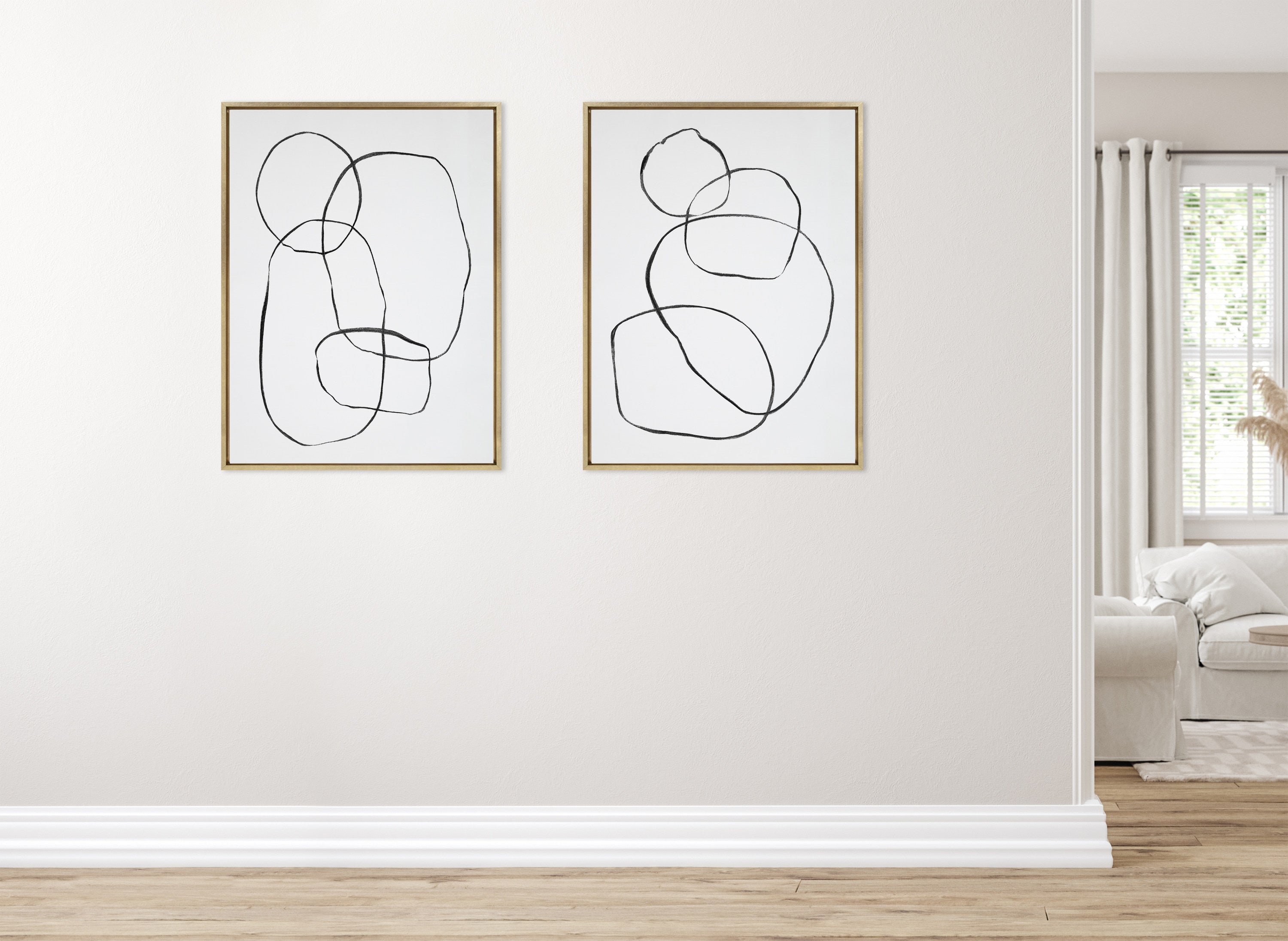 Sylvie Going in Circles Framed Textured Canvas Set by kateandlaurel - product image 5 for Resin Society