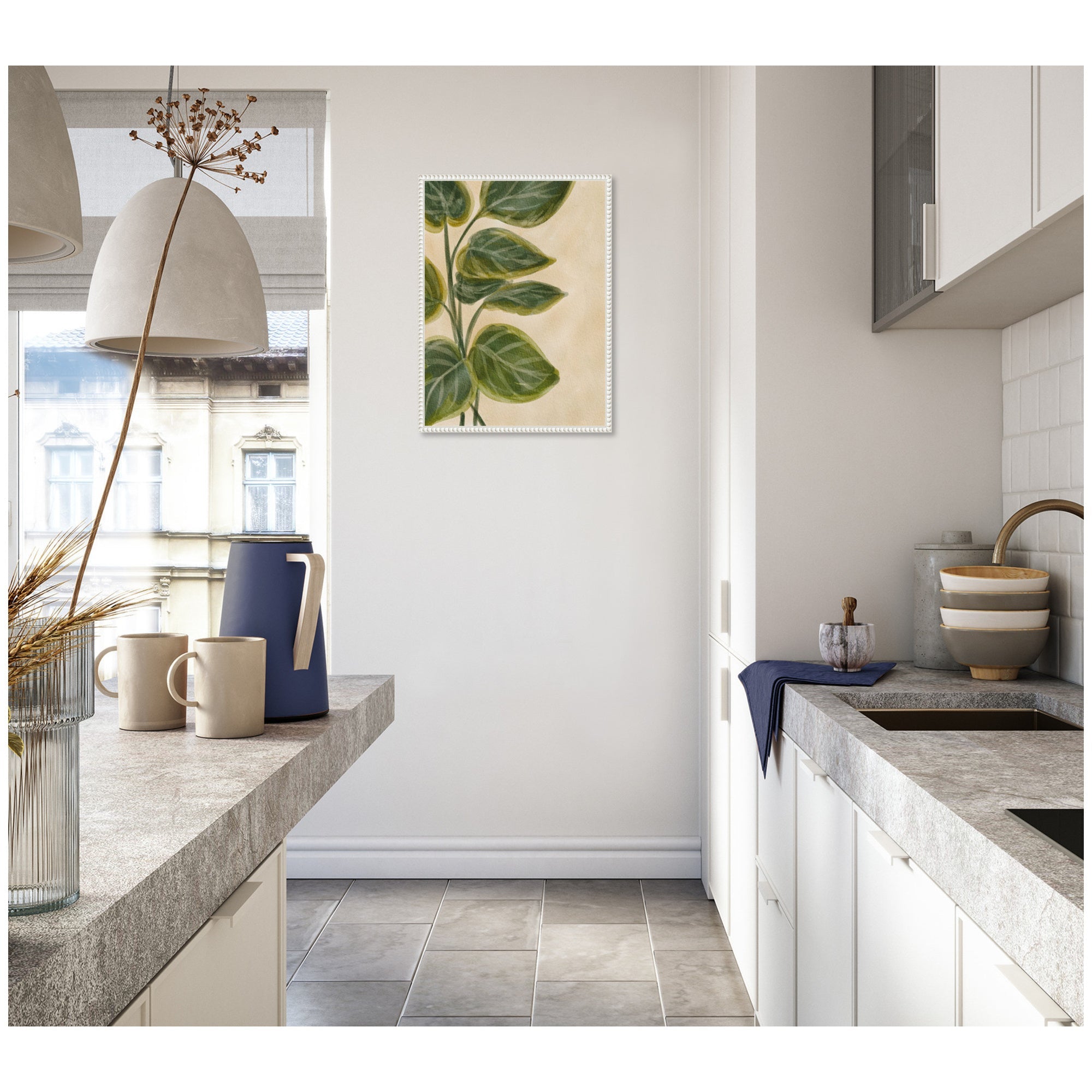 Sylvie Green Foliage Framed Canvas by Nikita Jariwala