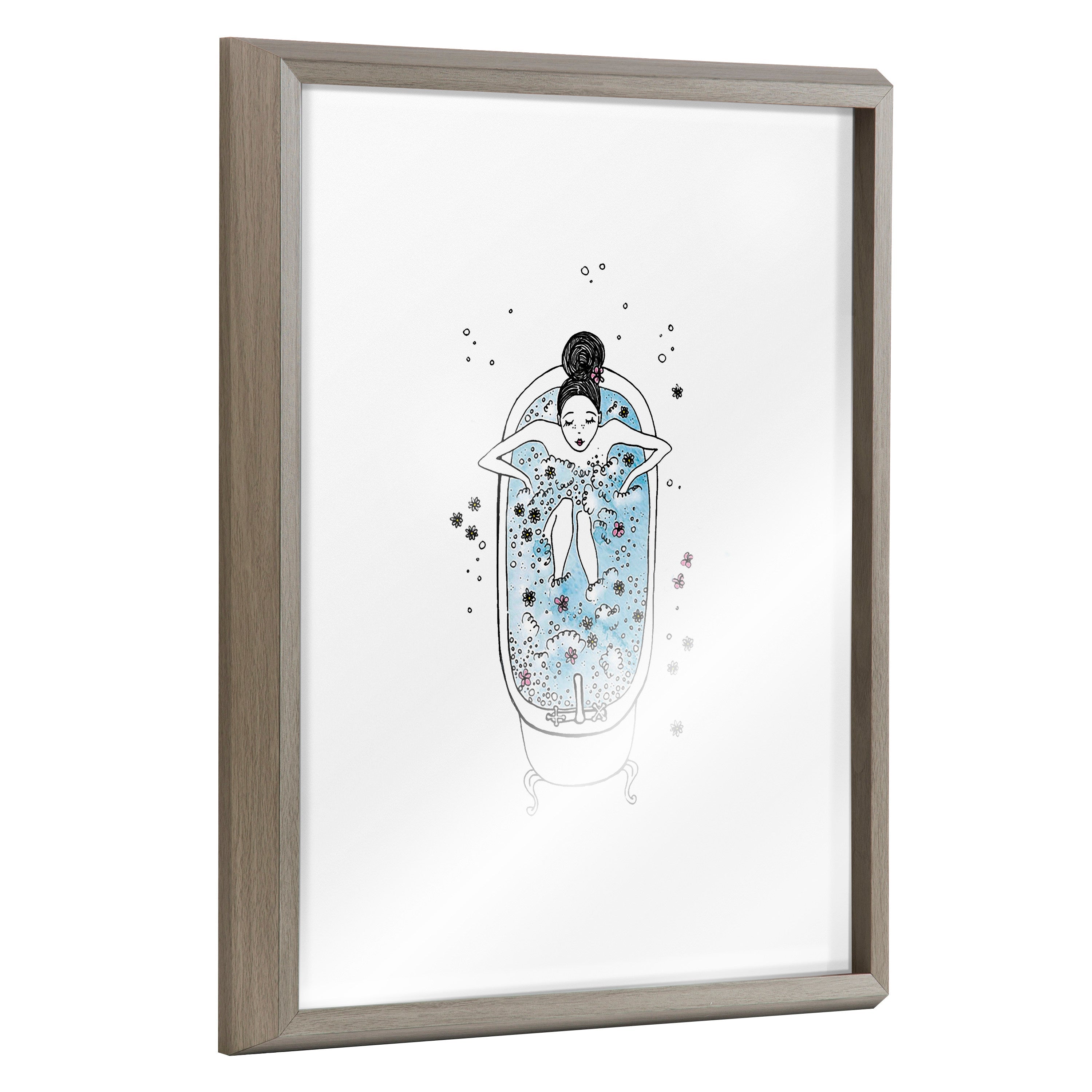 Blake Girl in a Bath Framed Printed Glass by Viola Kreczmer by kateandlaurel - product image 18 for Resin Society