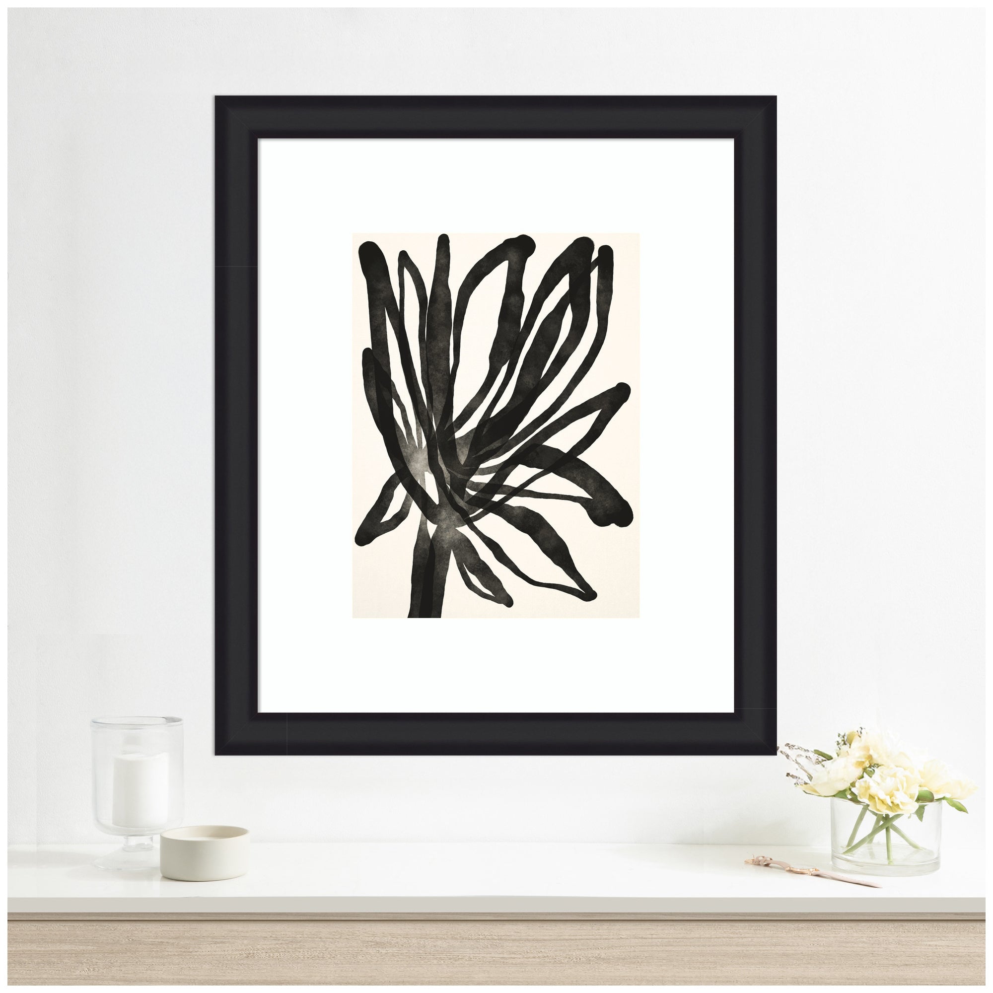 Framed Art Dark Floral by Alicia Bock
