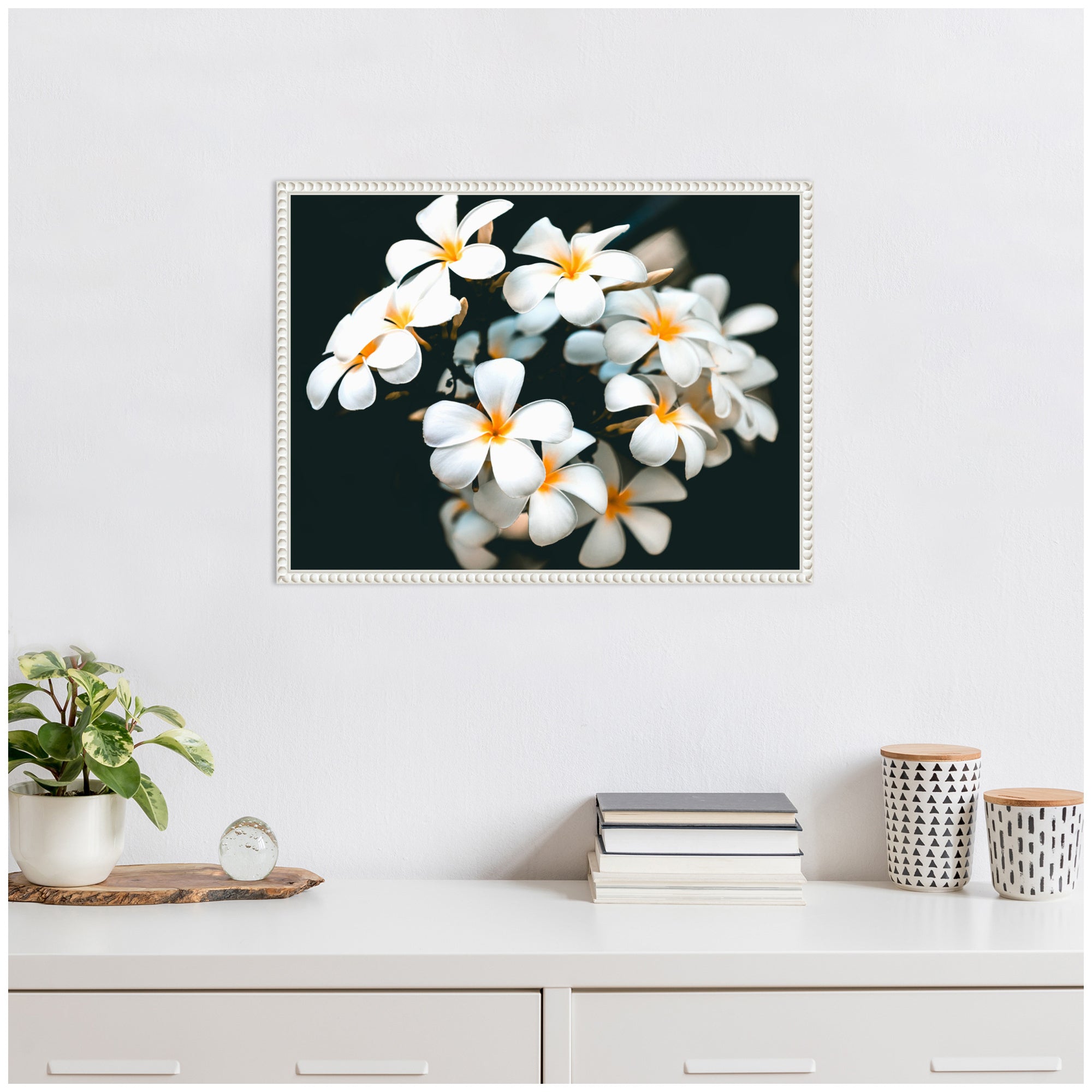 Sylvie Tropical Flowers Framed Canvas by Alicia Abla