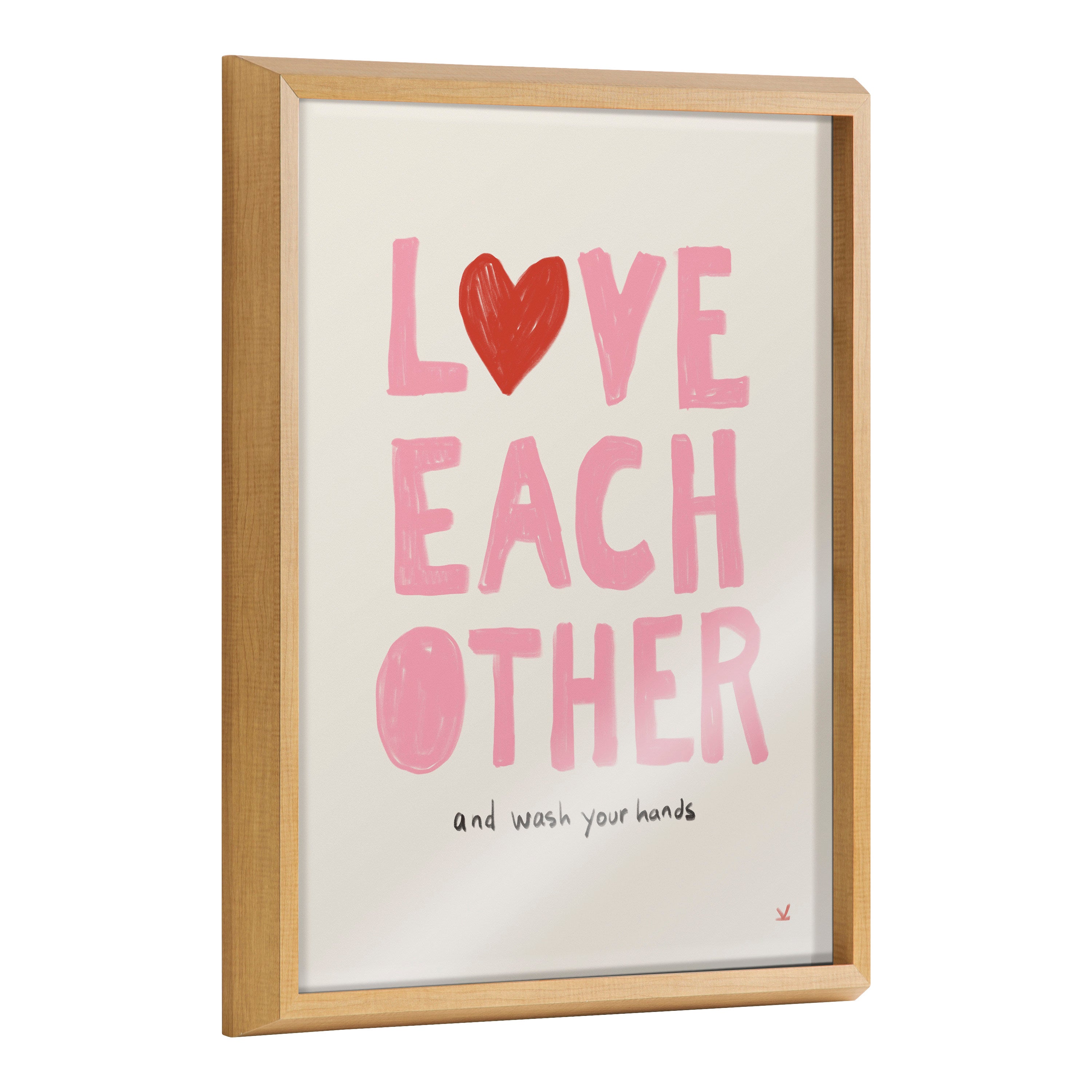 Blake Love Each Other Framed Printed Glass by Kelly Knaga by kateandlaurel - main product image for Resin Society