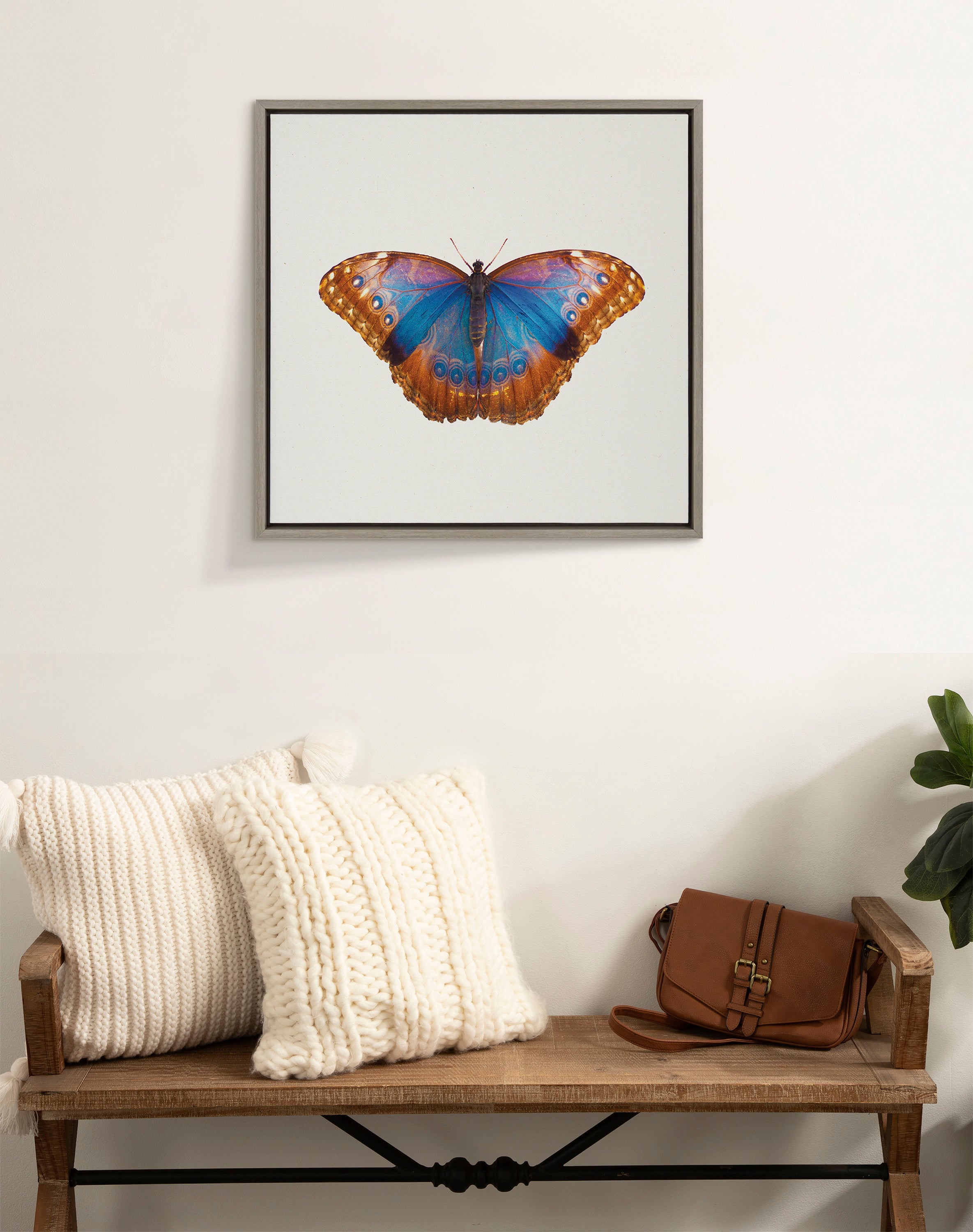 Sylvie Coppertop Butterfly Framed Canvas by kateandlaurel - product image 6 for Resin Society