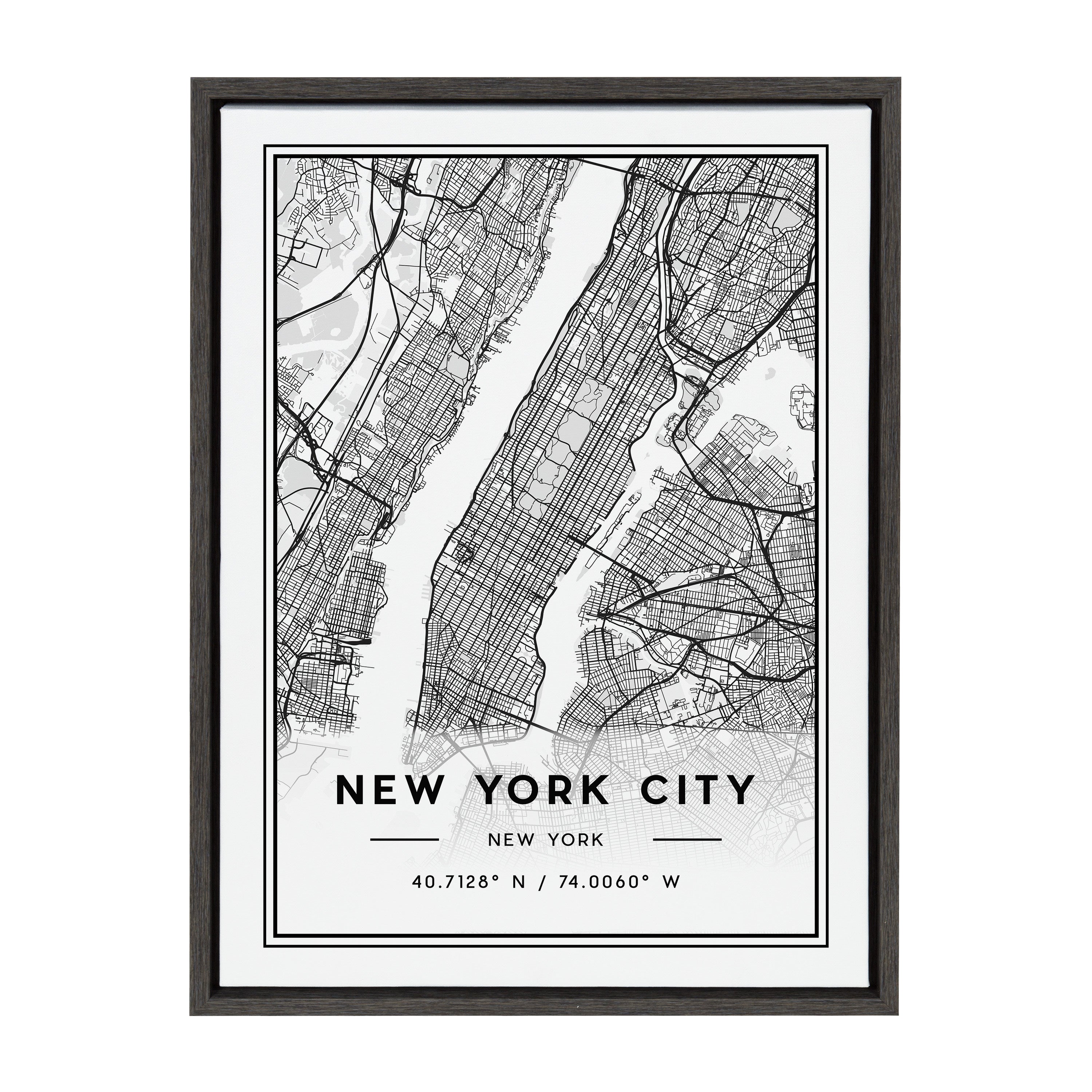 Sylvie New York City Map Framed Canvas by Jake Goossen