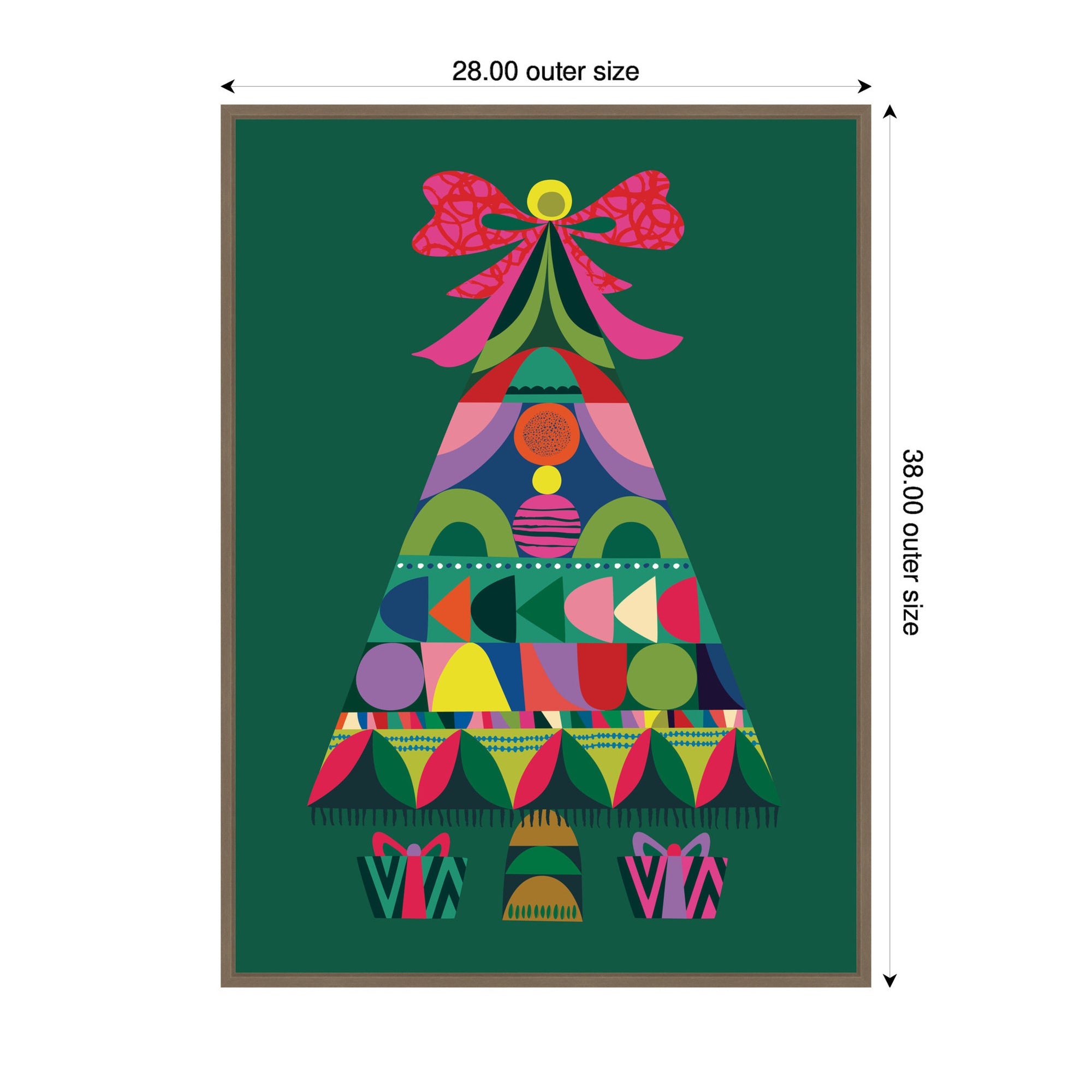 Sylvie Framed Canvas Geometric Christmas Tree by Rachel Lee