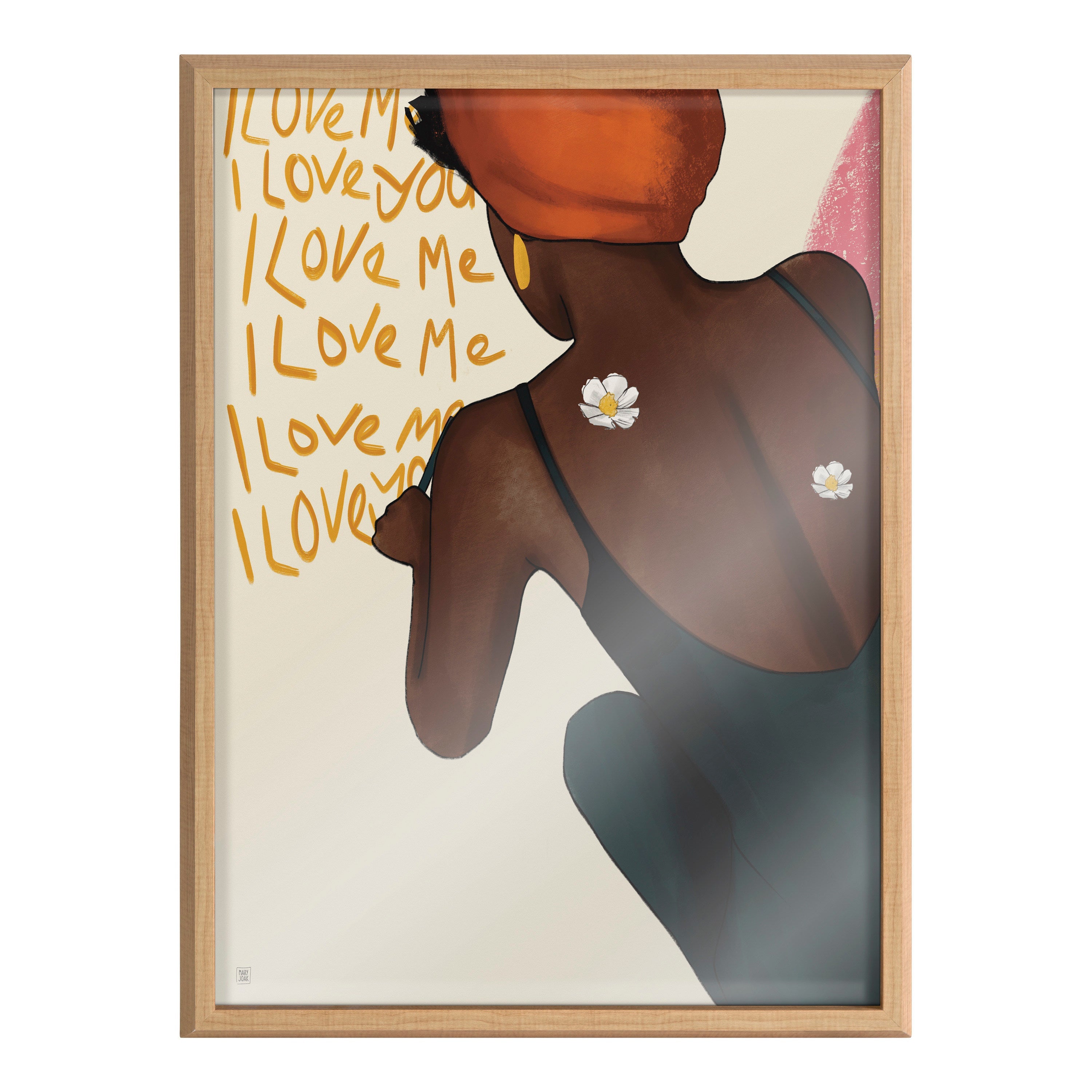 Blake I Love Me I Love You Framed Printed Glass by Mary Joak by kateandlaurel - product image 2 for Resin Society