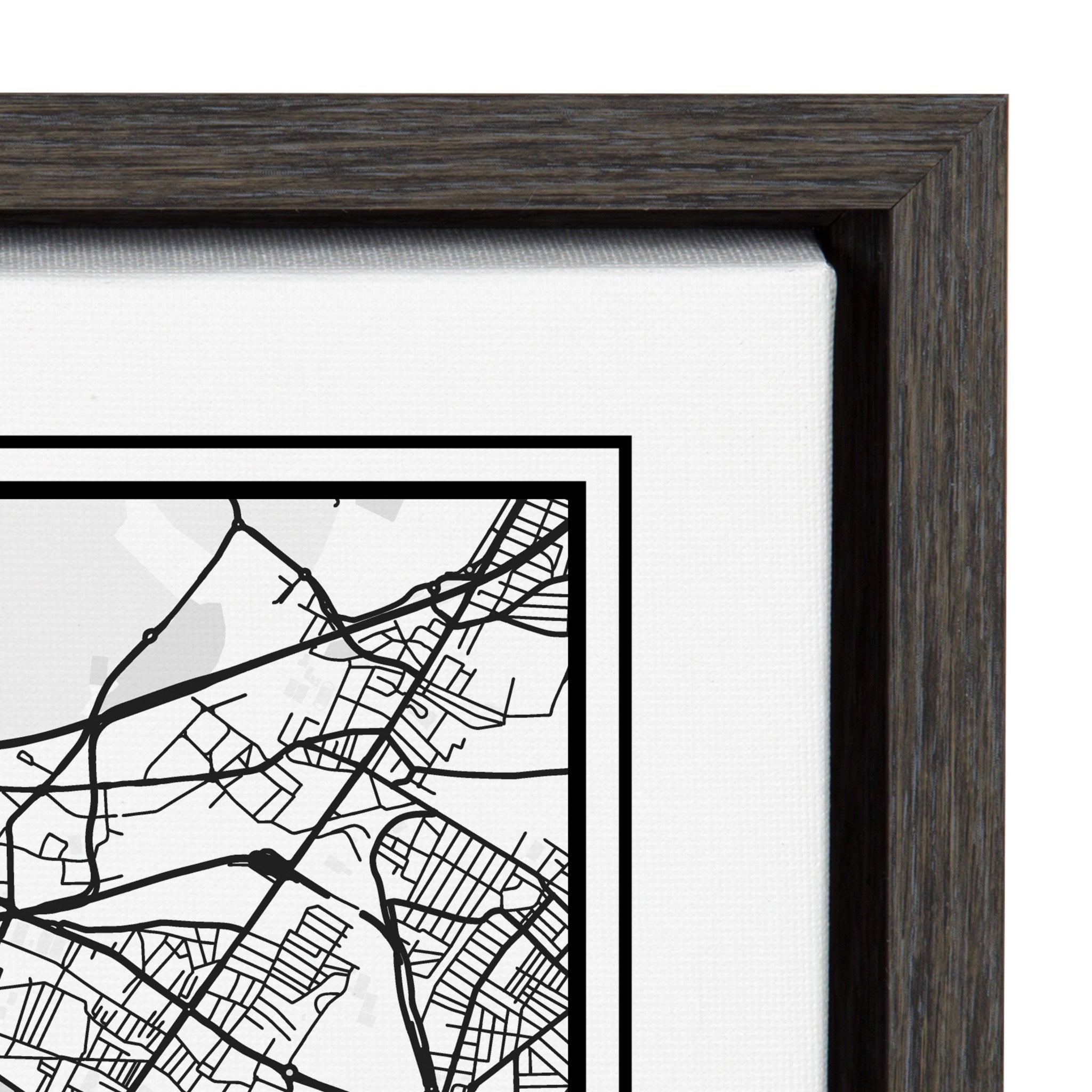 Sylvie Paris Modern Map Framed Canvas by kateandlaurel - product image 3 for Resin Society