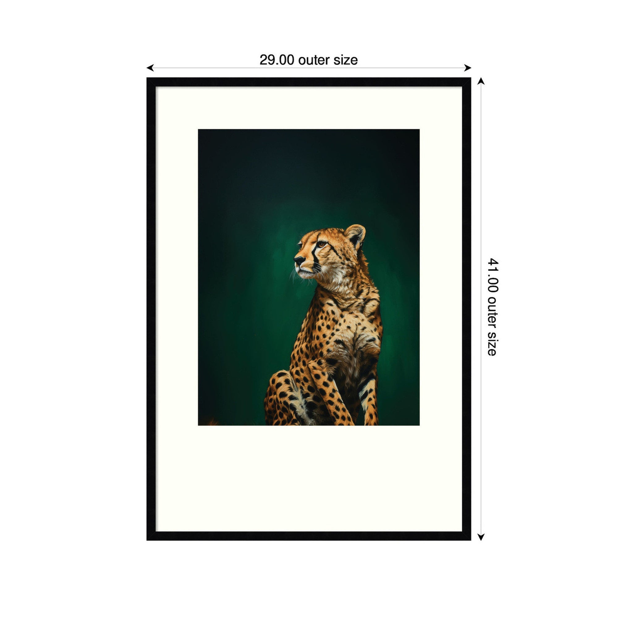 Twilight Emerald Green Leopard by The Creative Bunch Studio Framed Wall Art Print