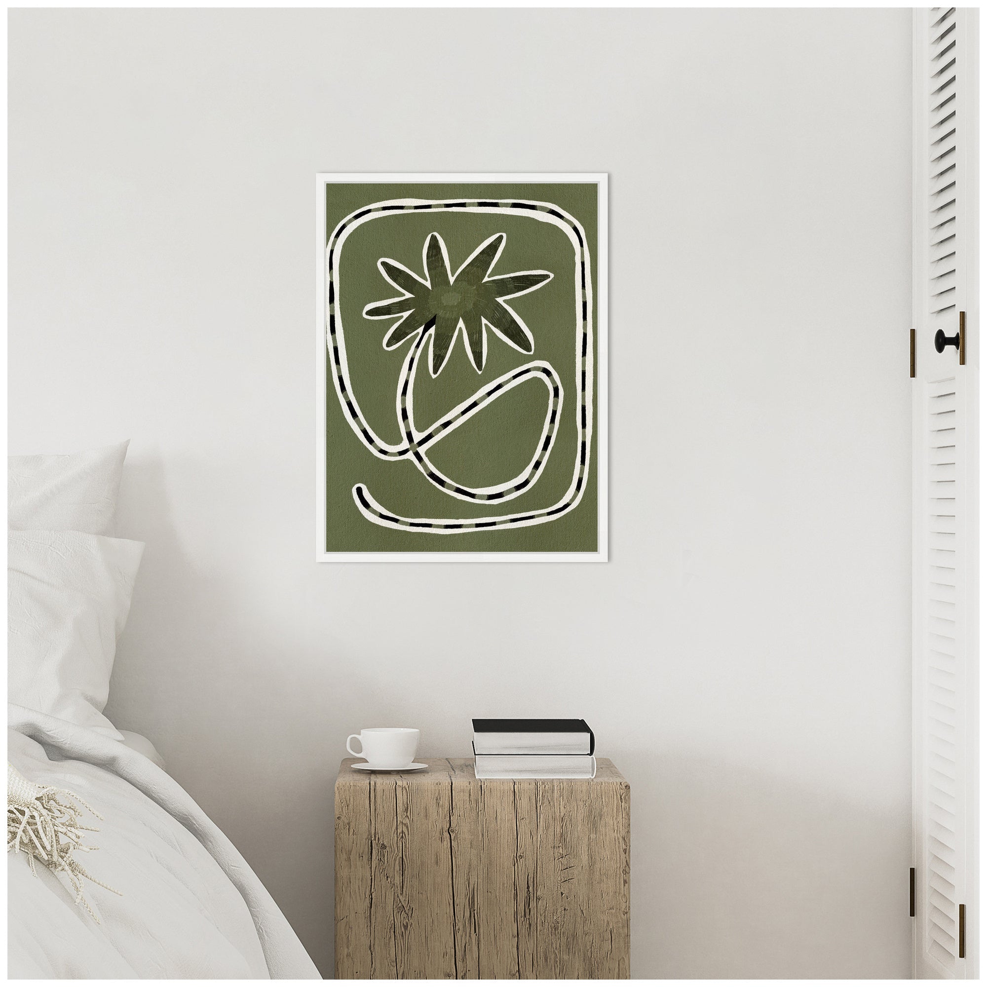 Sylvie Delicate Bloom 18 Framed Canvas by Shatha Al Dafai