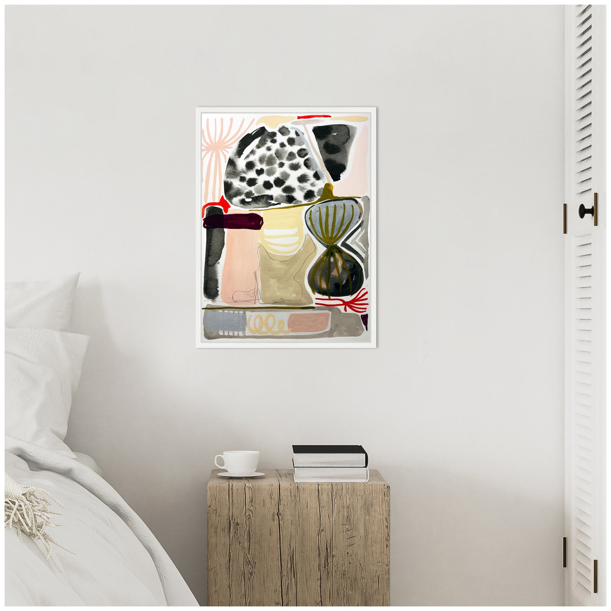 Sylvie Abstract 01 Framed Canvas by Emma Daisy