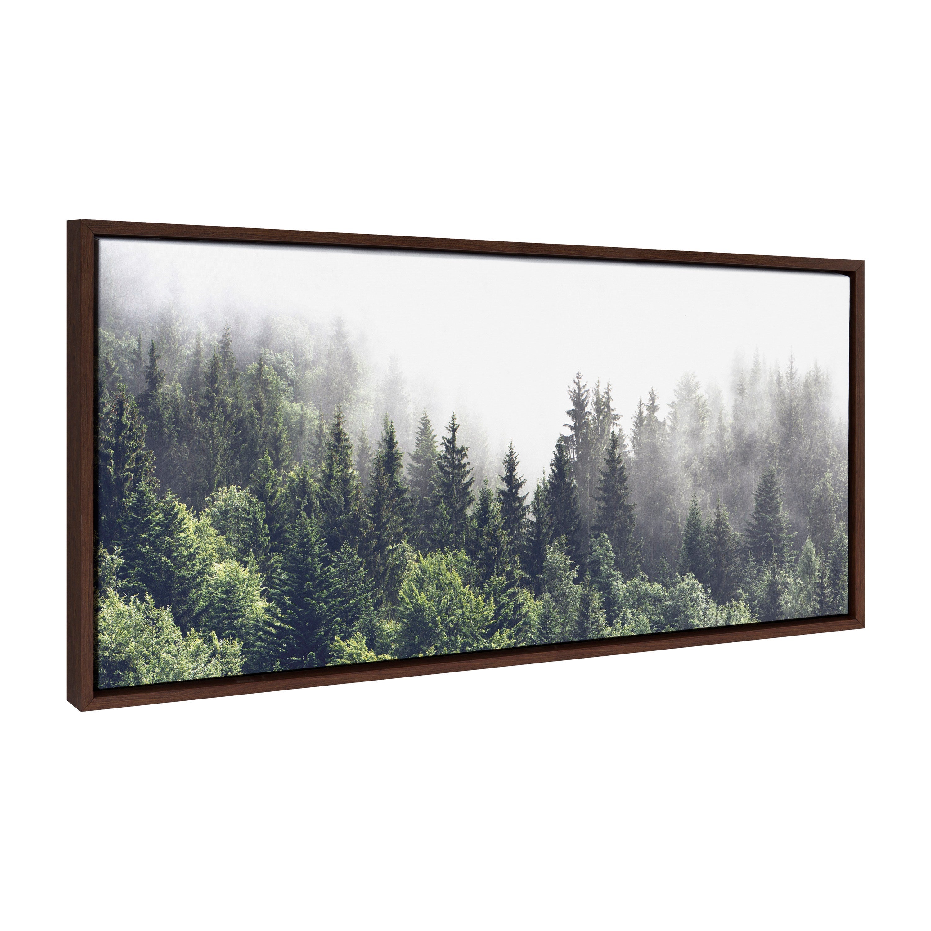 Sylvie Lush Green Forest On A Foggy Day Framed Canvas