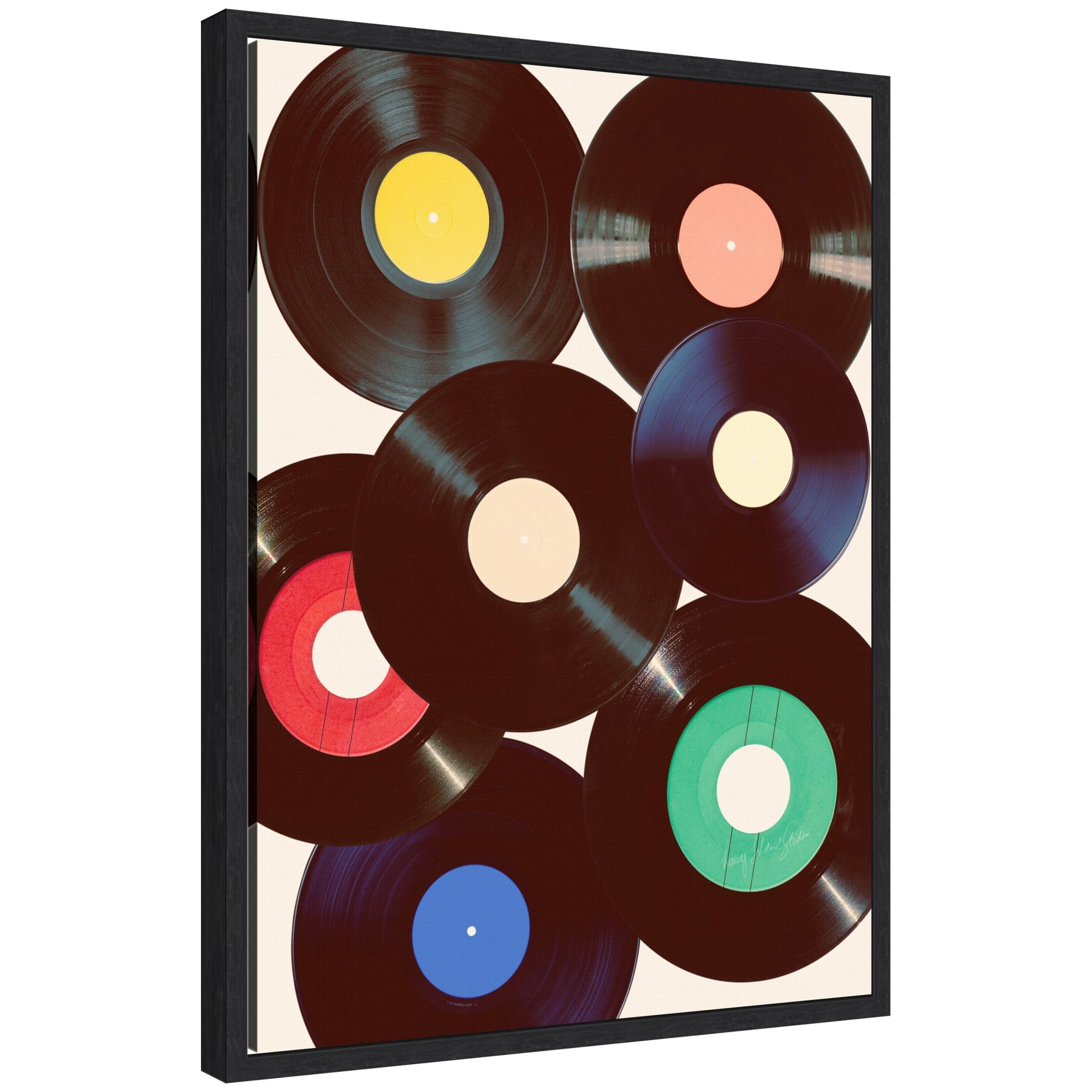Sylvie Retro Vinyl Framed Canvas by Honey Island Studio