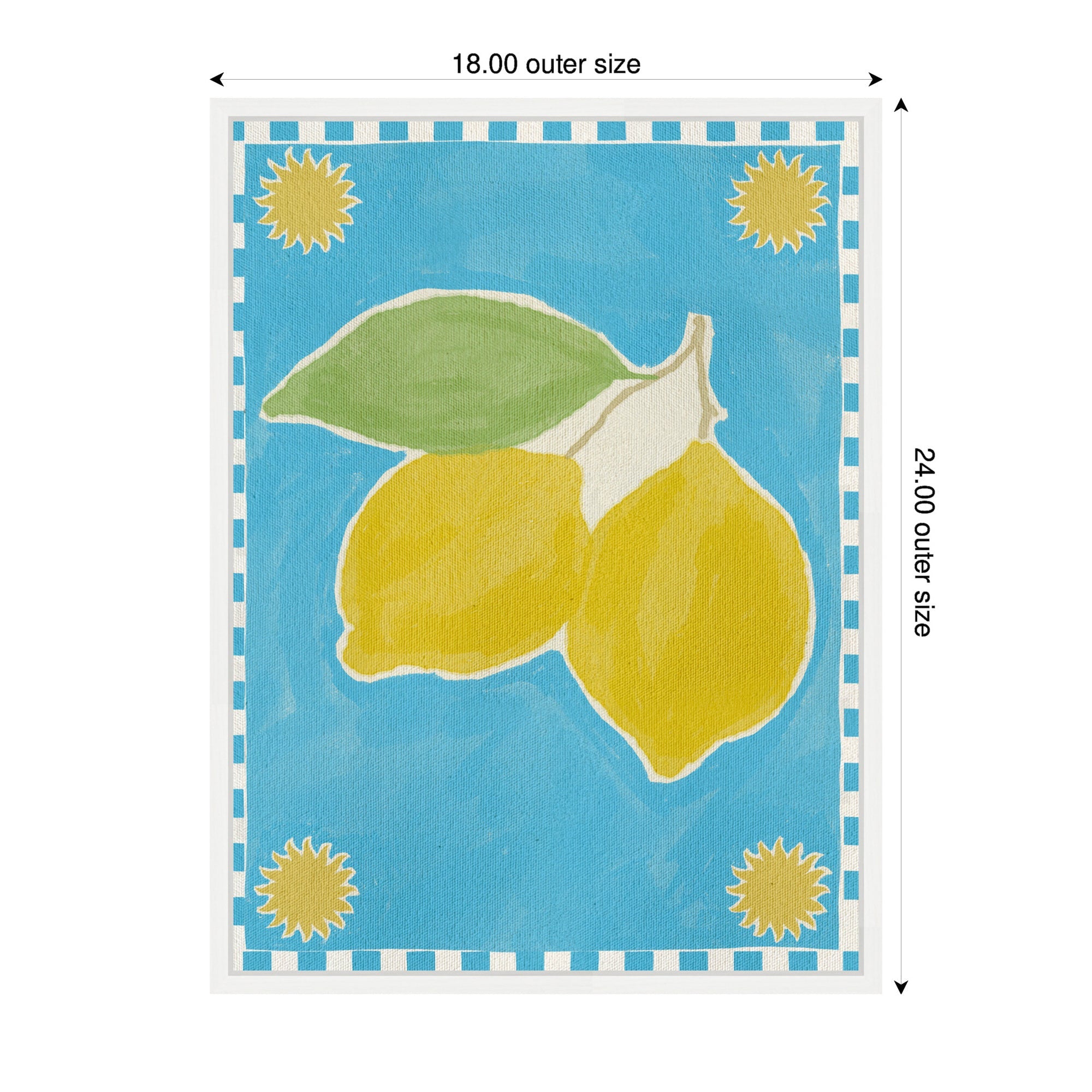 Sylvie Lush Duo 2 Lemon Framed Canvas by Shatha Al Dafai