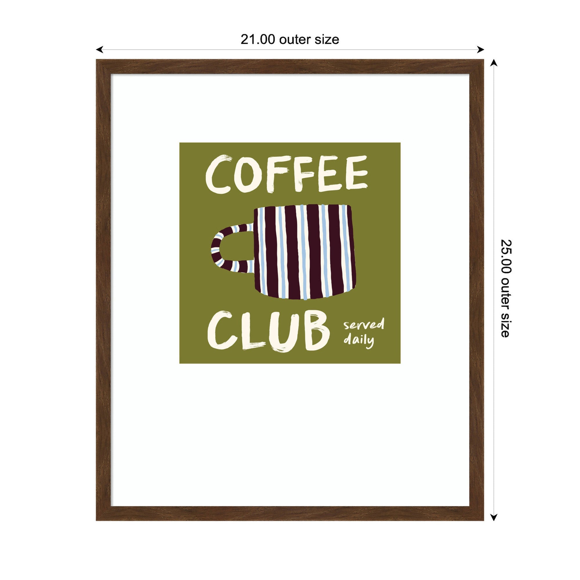 Coffee Club Kitchen Sage Green by Lucky Guava Framed Wall Art Print