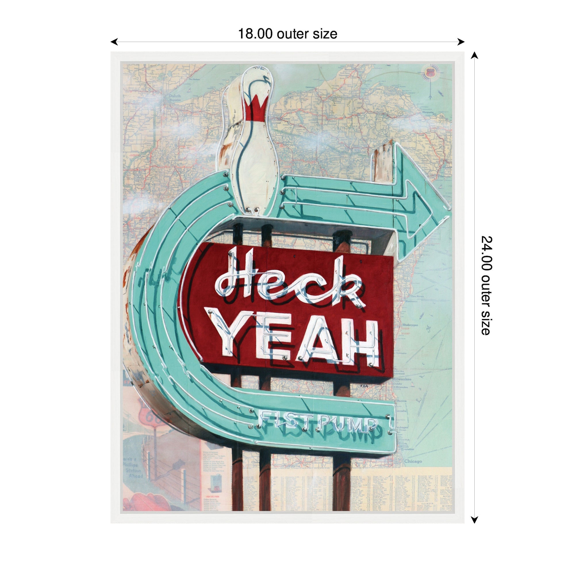 Heck Yeah by Krista V.
Allenstein Framed Canvas Wall Art Print