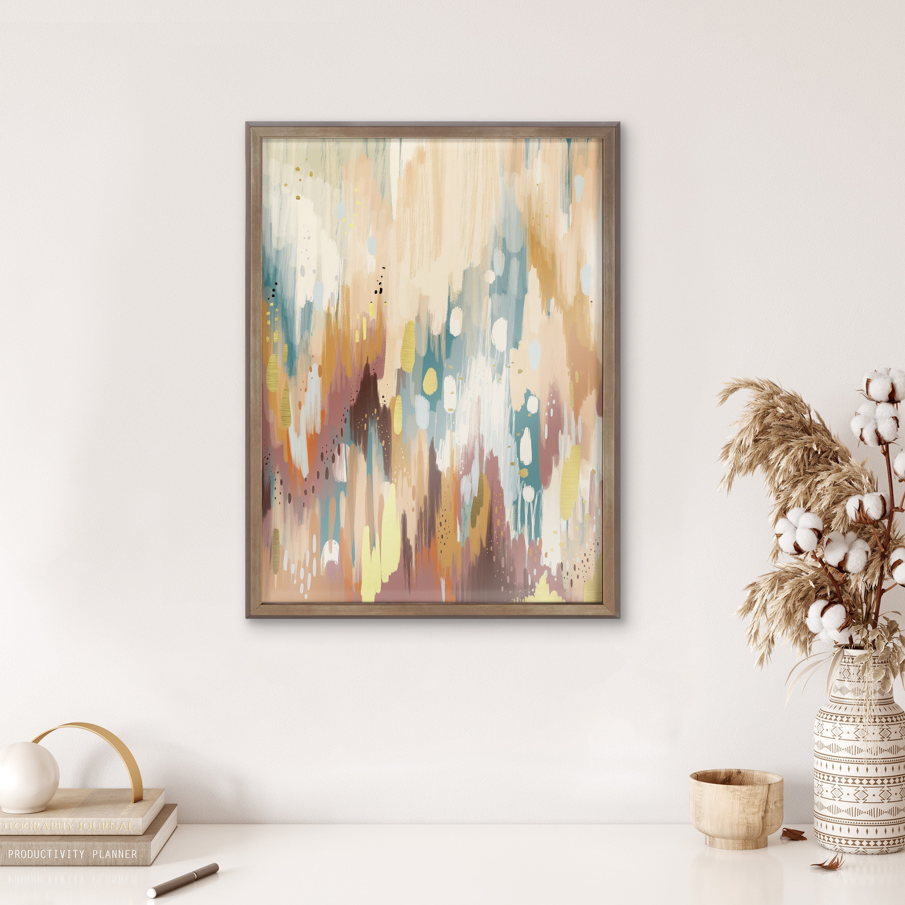 Blake Brushstroke 133 Framed Printed Glass by kateandlaurel - product image 4 for Resin Society