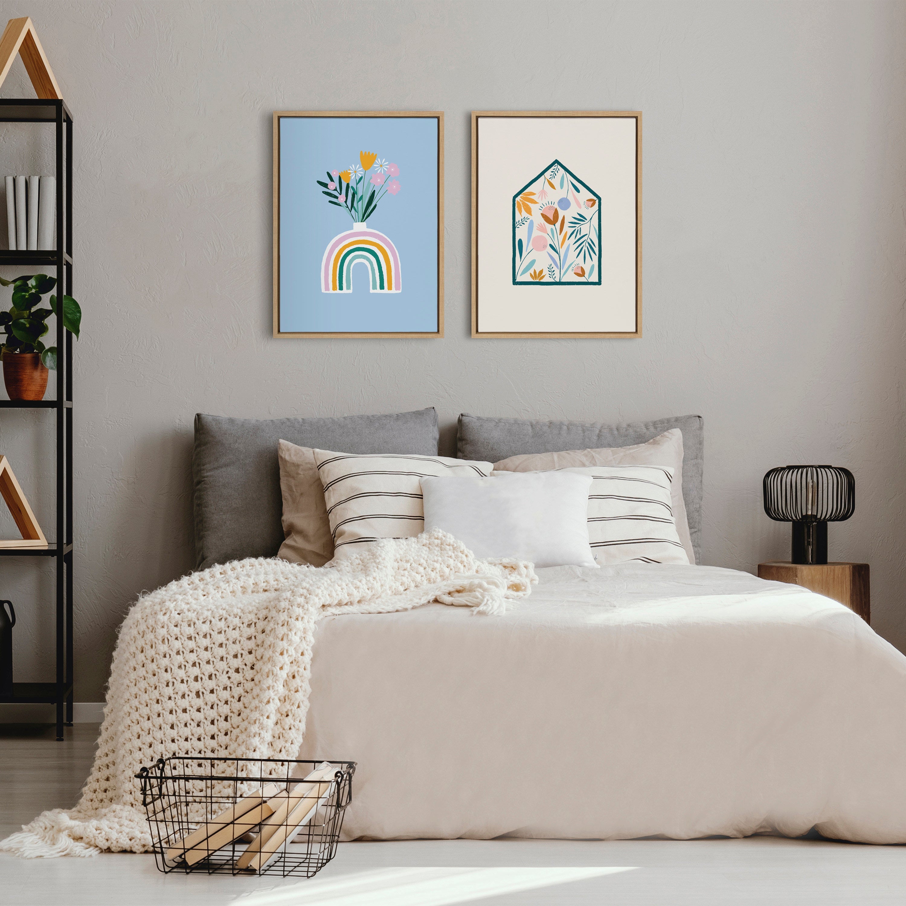 Sylvie Happy Flowers Framed Canvas by kateandlaurel - product image 10 for Resin Society