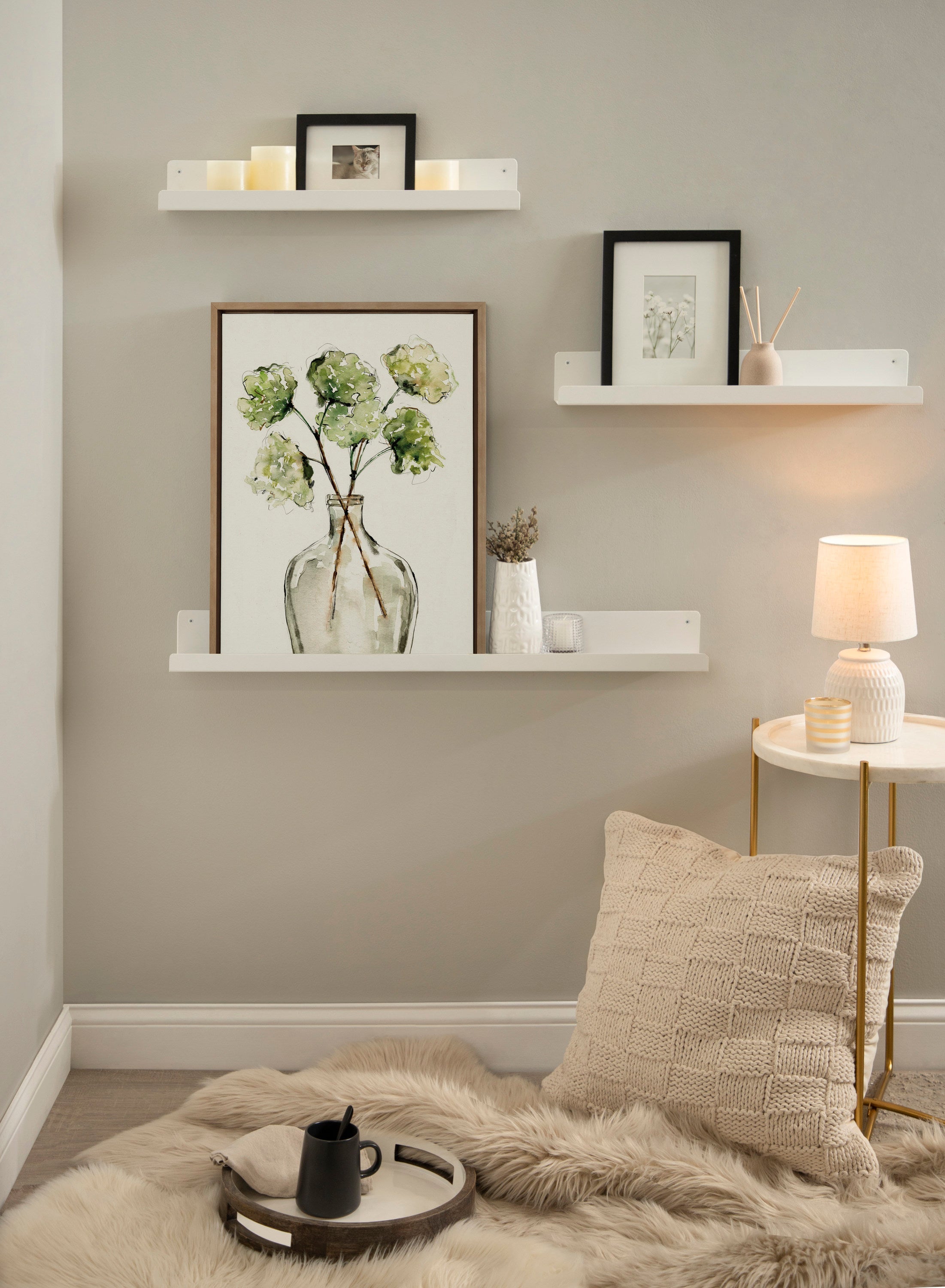Sylvie Greenery Vase Framed Canvas