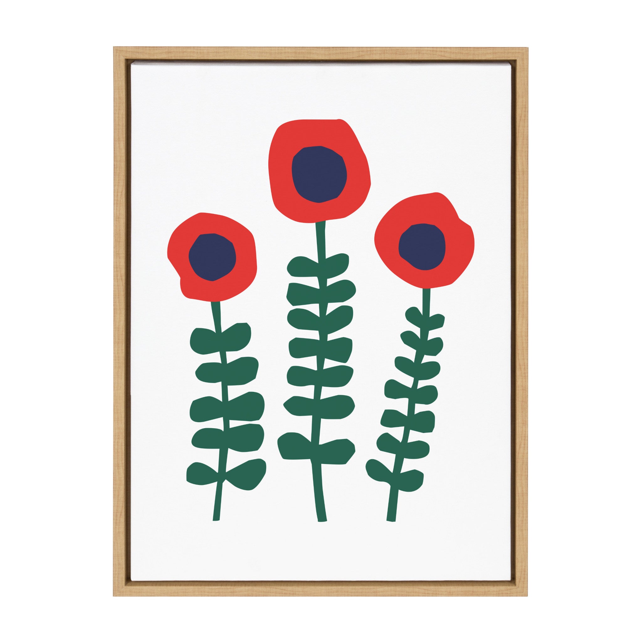 Sylvie Red Flowers Framed Canvas by kateandlaurel - main product image for Resin Society
